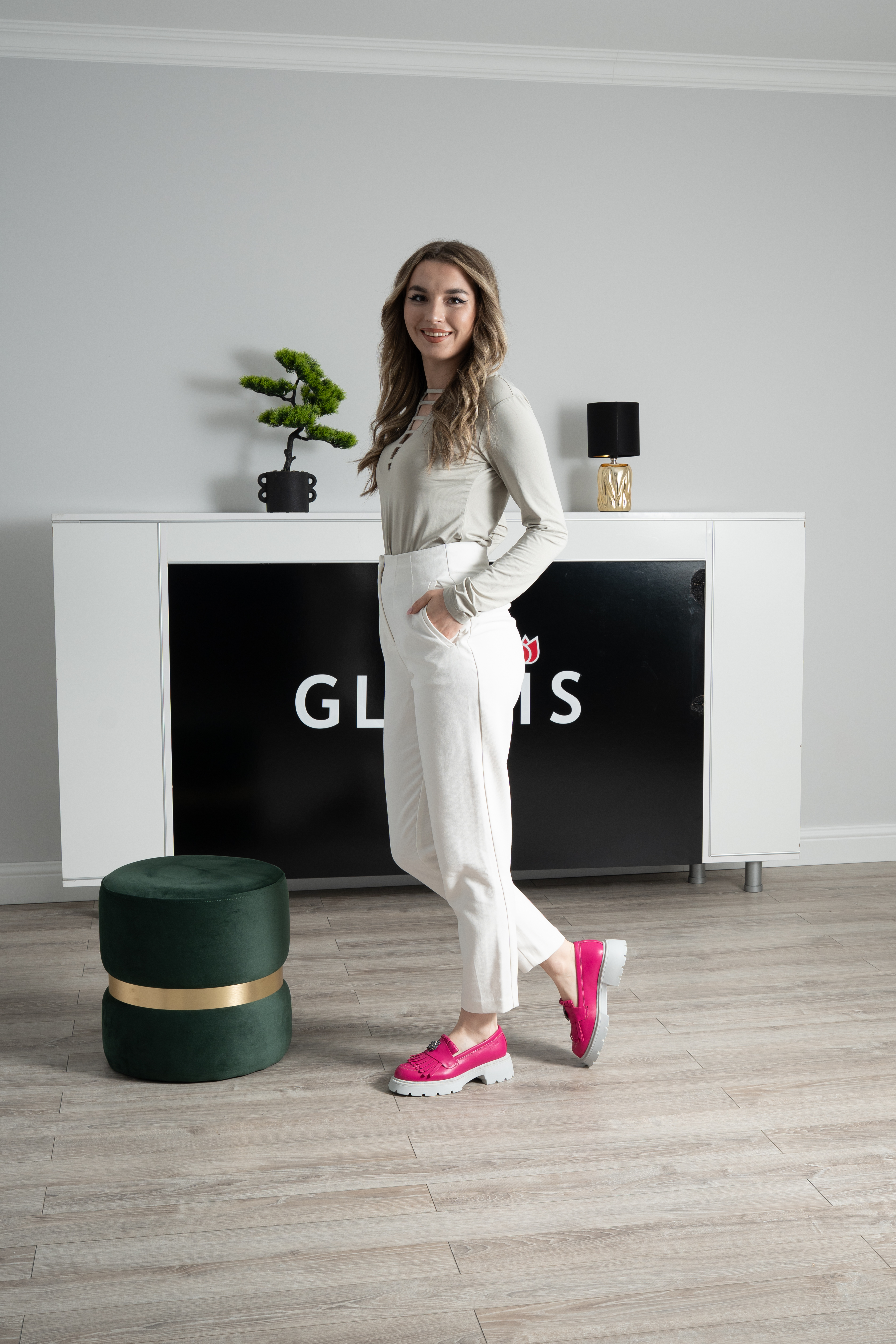 Mocasini dama, Glemis, piele naturala - Cod: 655, Culoare: Magenta, Talpa: Alba, Marime: 36