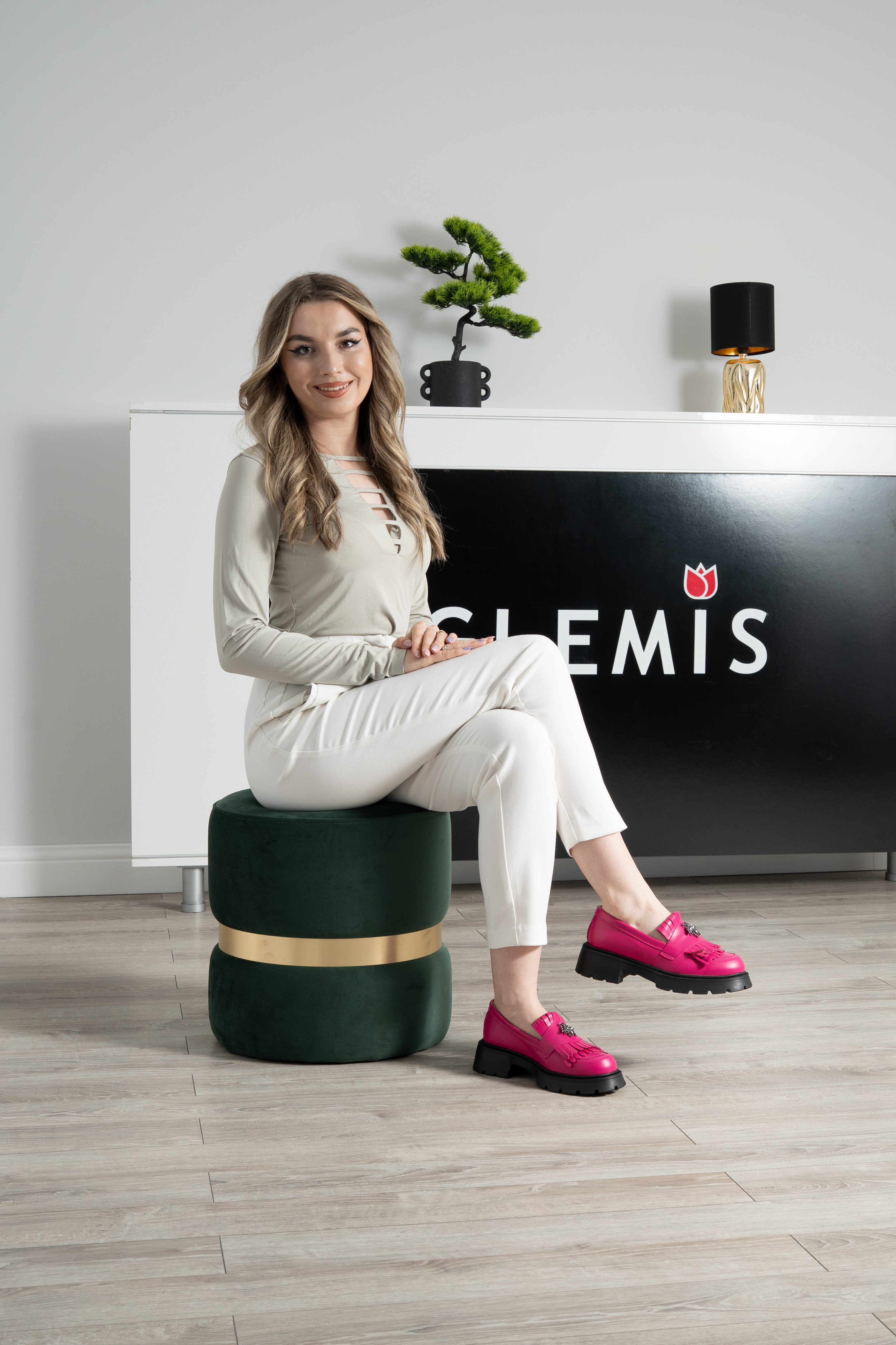 Mocasini dama, Glemis, piele naturala - Cod: 655, Culoare: Magenta, Talpa: Neagra, Marime: 38