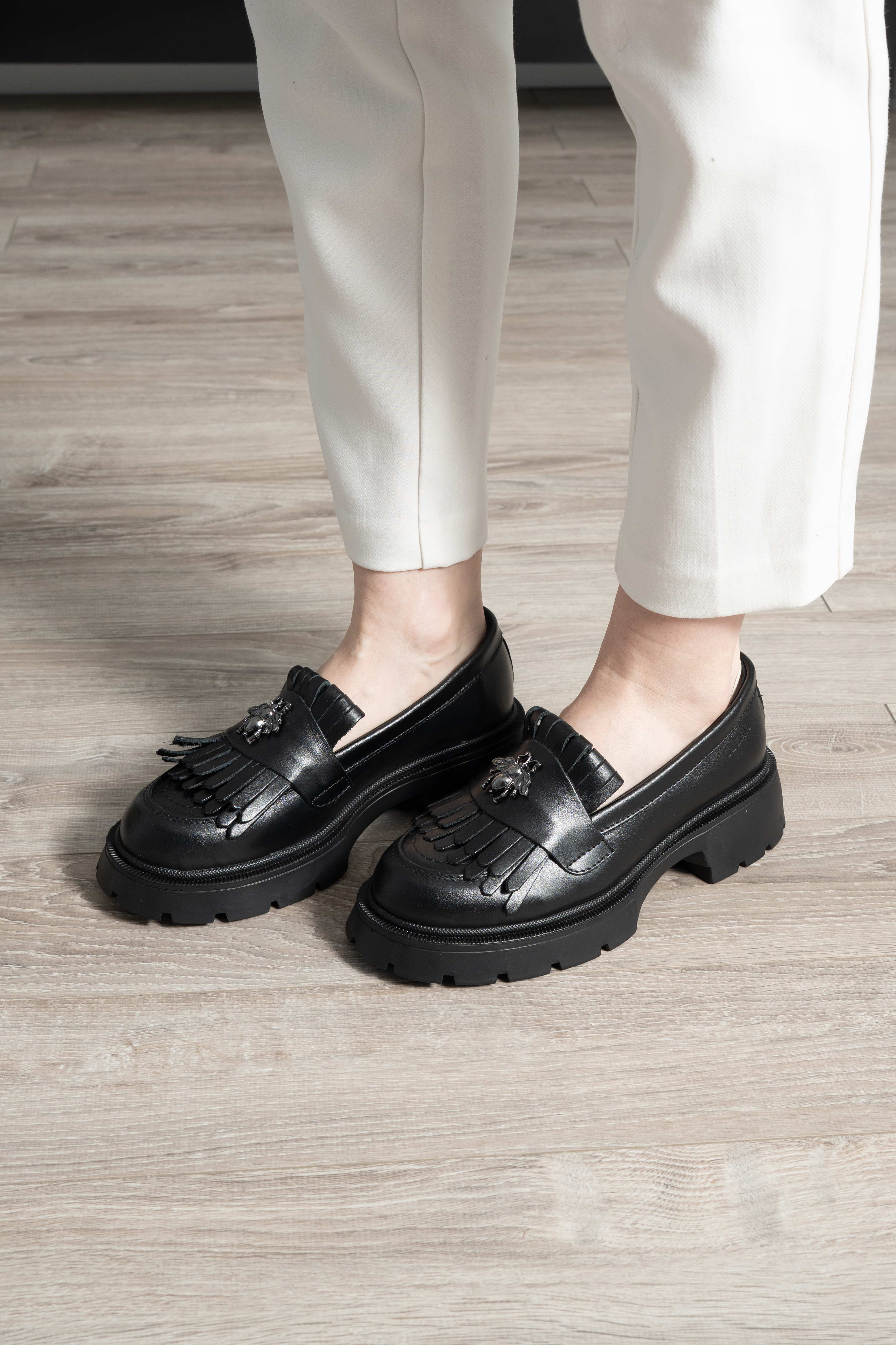 Mocasini dama, Glemis, piele naturala - Cod: 655, Culoare: Negru, Marime: 38