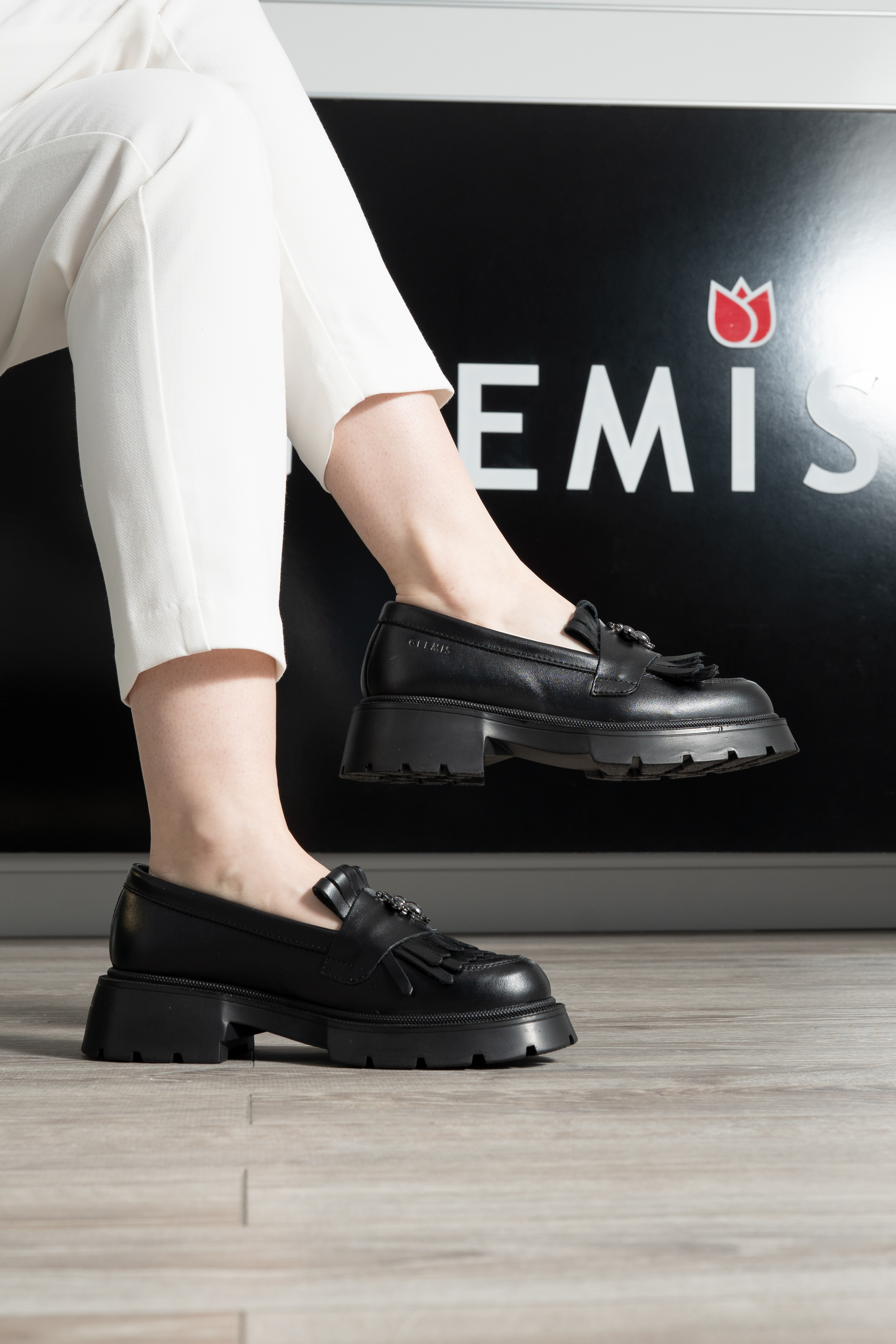 Mocasini dama, Glemis, piele naturala - Cod: 655, Culoare: Negru, Marime: 38