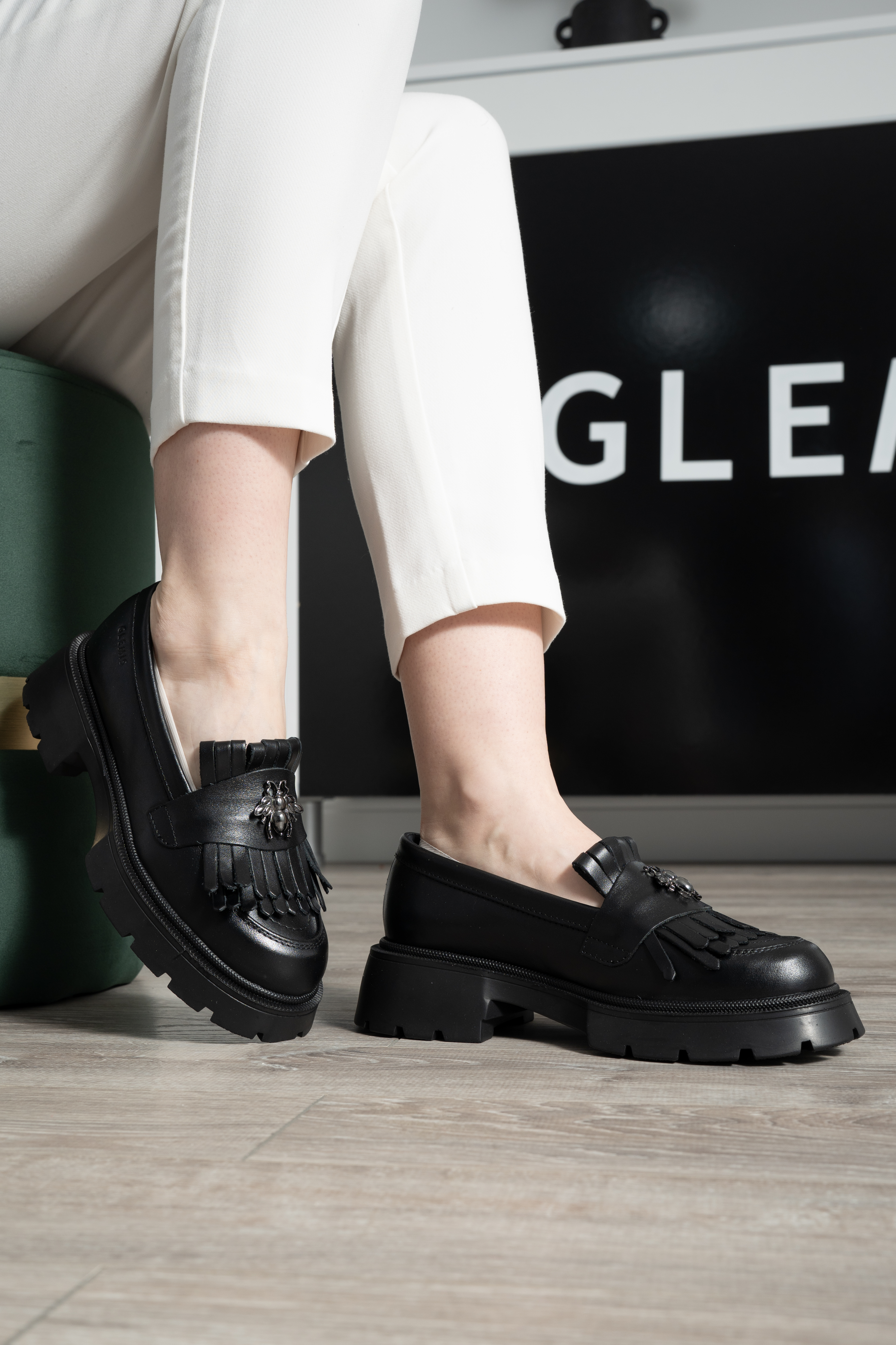 Mocasini dama, Glemis, piele naturala - Cod: 655, Culoare: Negru, Marime: 38