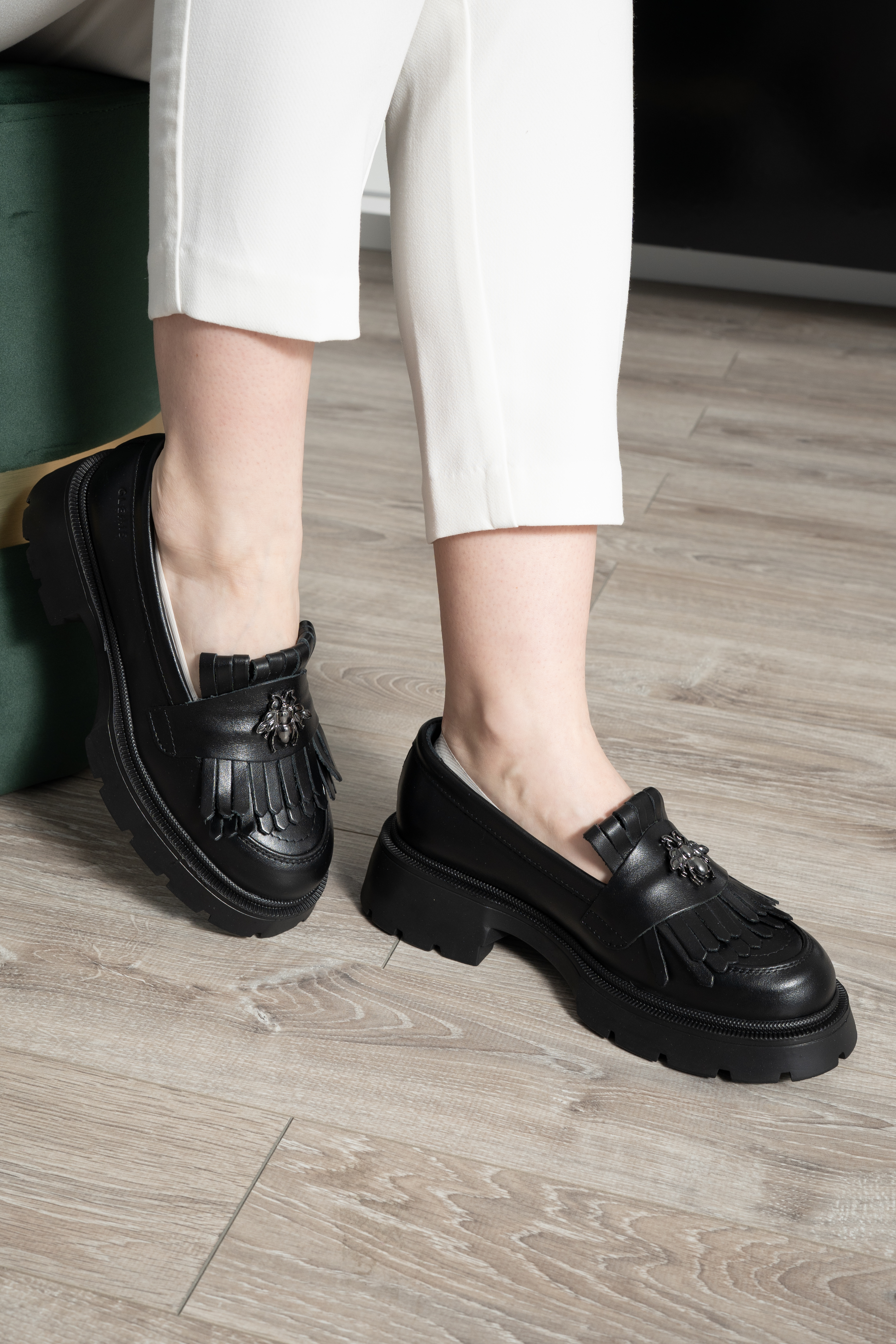 Mocasini dama, Glemis, piele naturala - Cod: 655, Culoare: Negru, Marime: 38