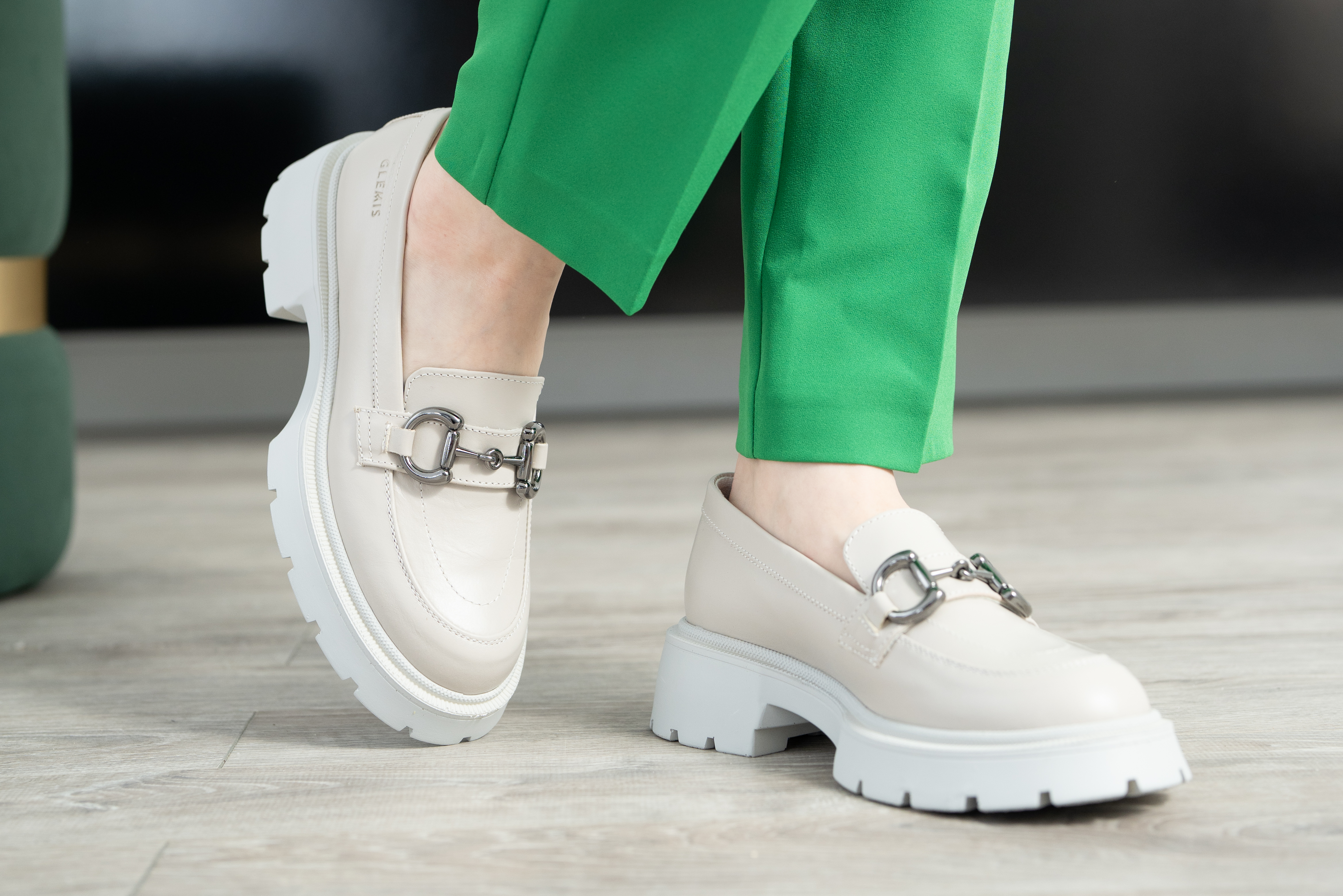 Mocasini dama, Glemis, piele naturala - Cod: 660, Culoare: Alb natur, Marime: 38