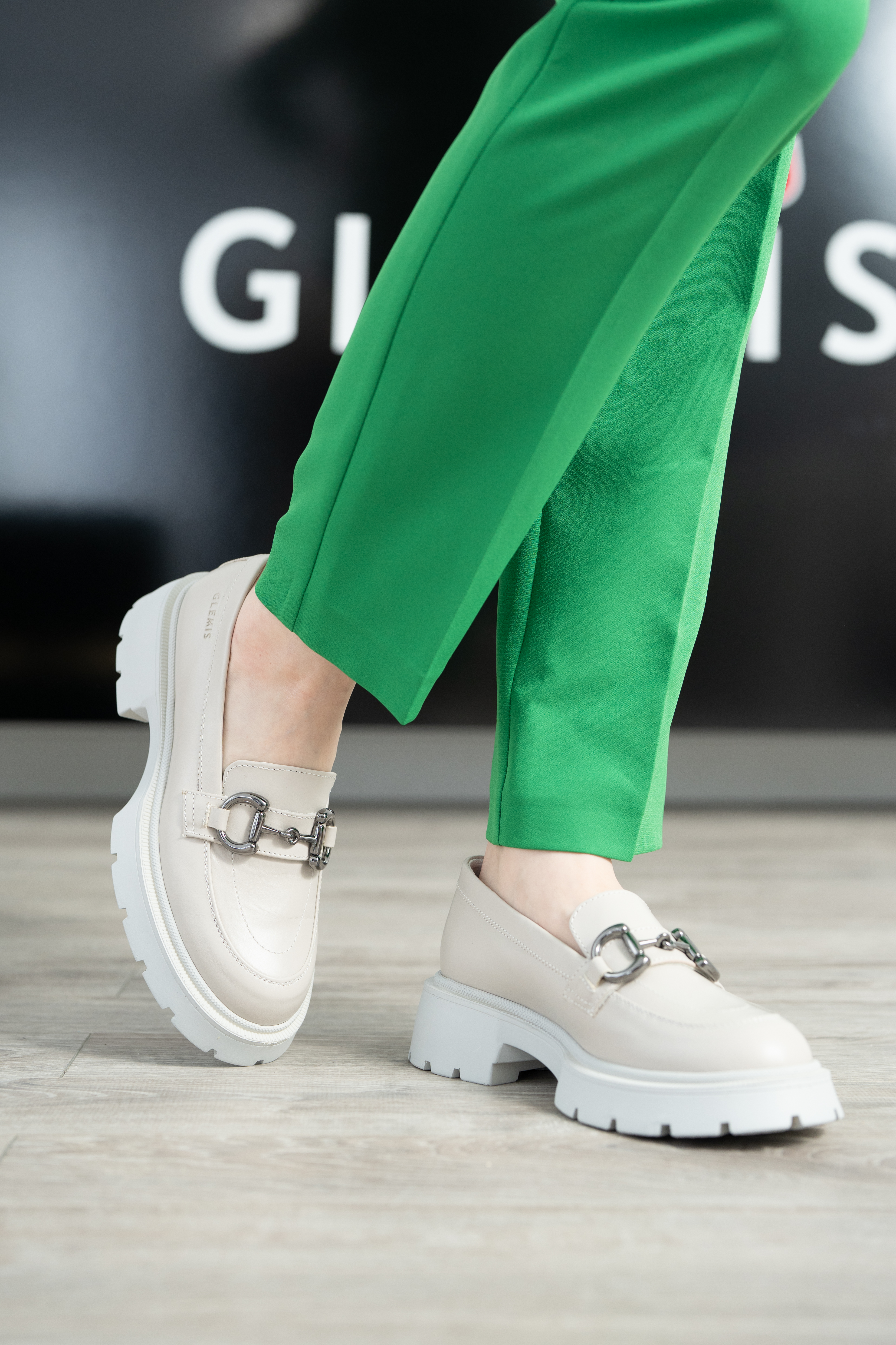 Mocasini dama, Glemis, piele naturala - Cod: 660, Culoare: Alb natur, Marime: 38