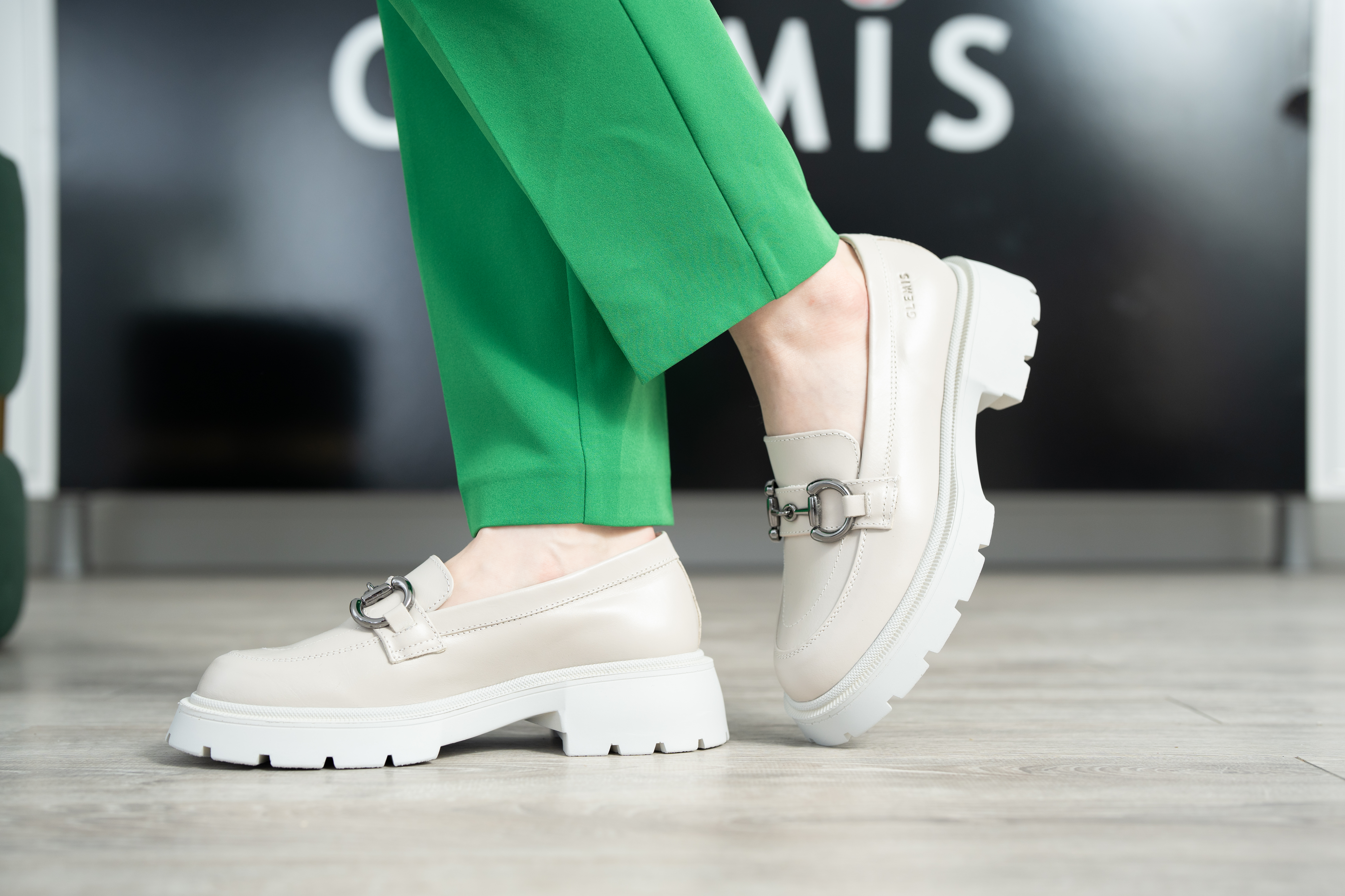 Mocasini dama, Glemis, piele naturala - Cod: 660, Culoare: Alb natur, Marime: 38