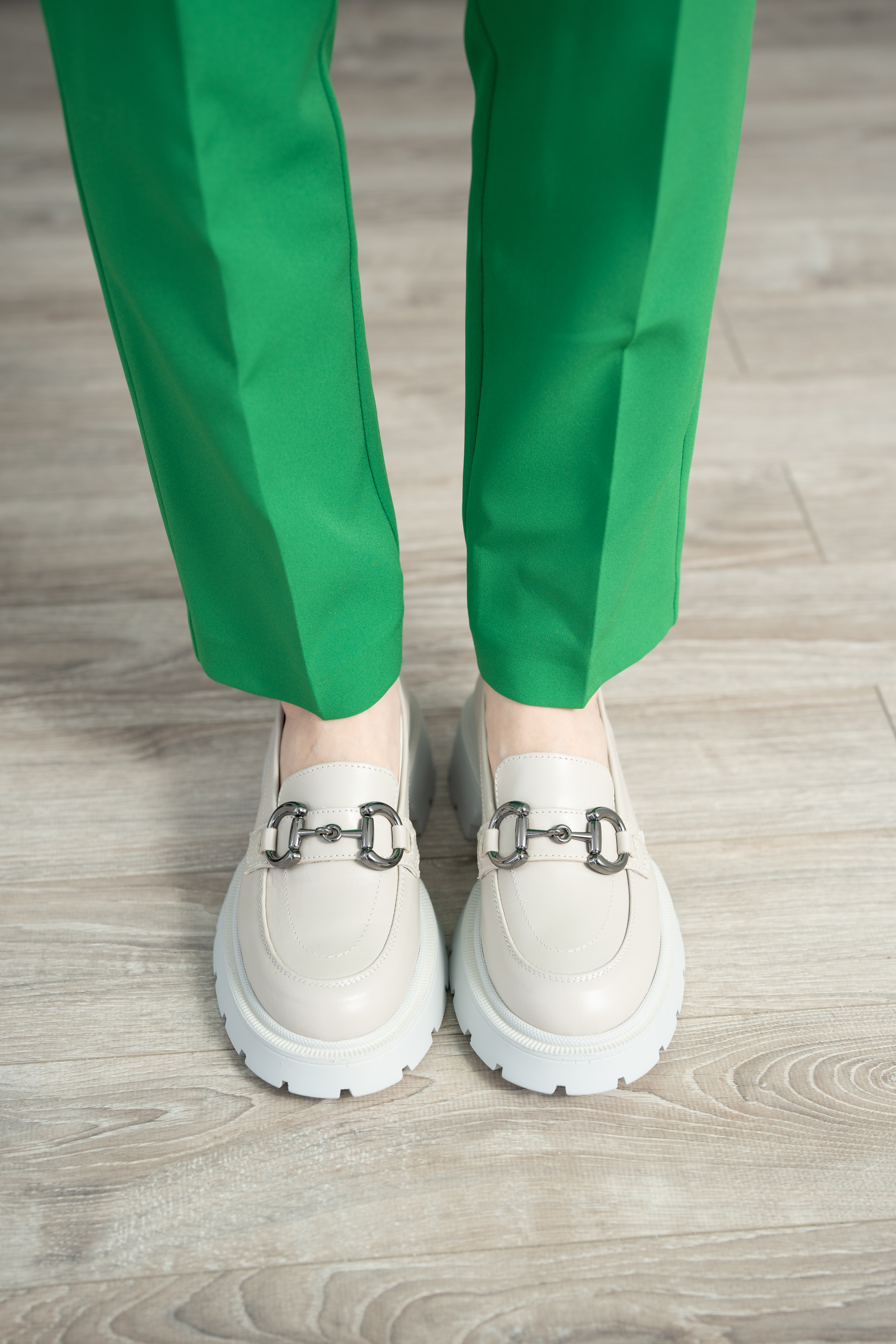 Mocasini dama, Glemis, piele naturala - Cod: 660, Culoare: Alb natur, Marime: 38