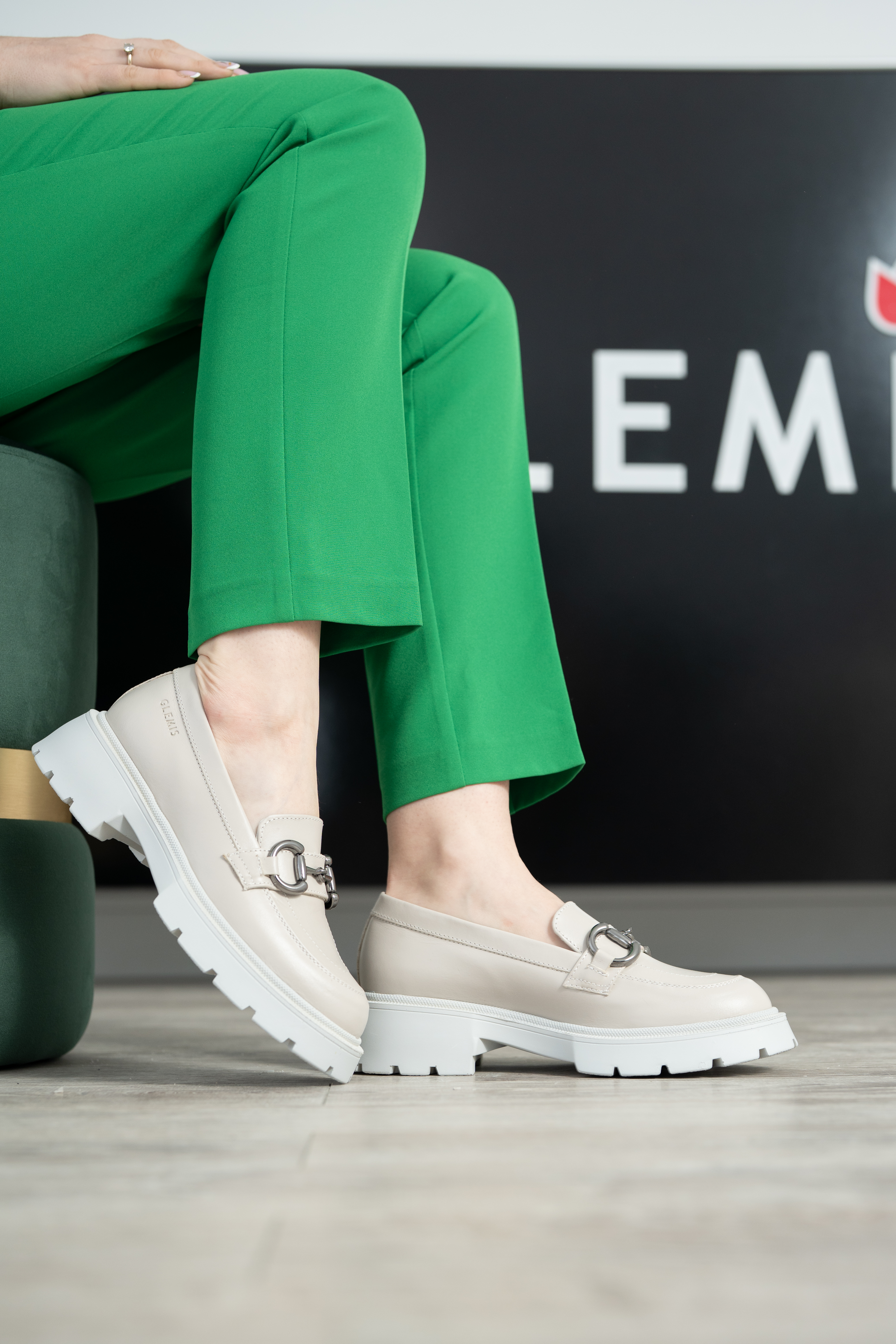 Mocasini dama, Glemis, piele naturala - Cod: 660, Culoare: Alb natur, Marime: 38