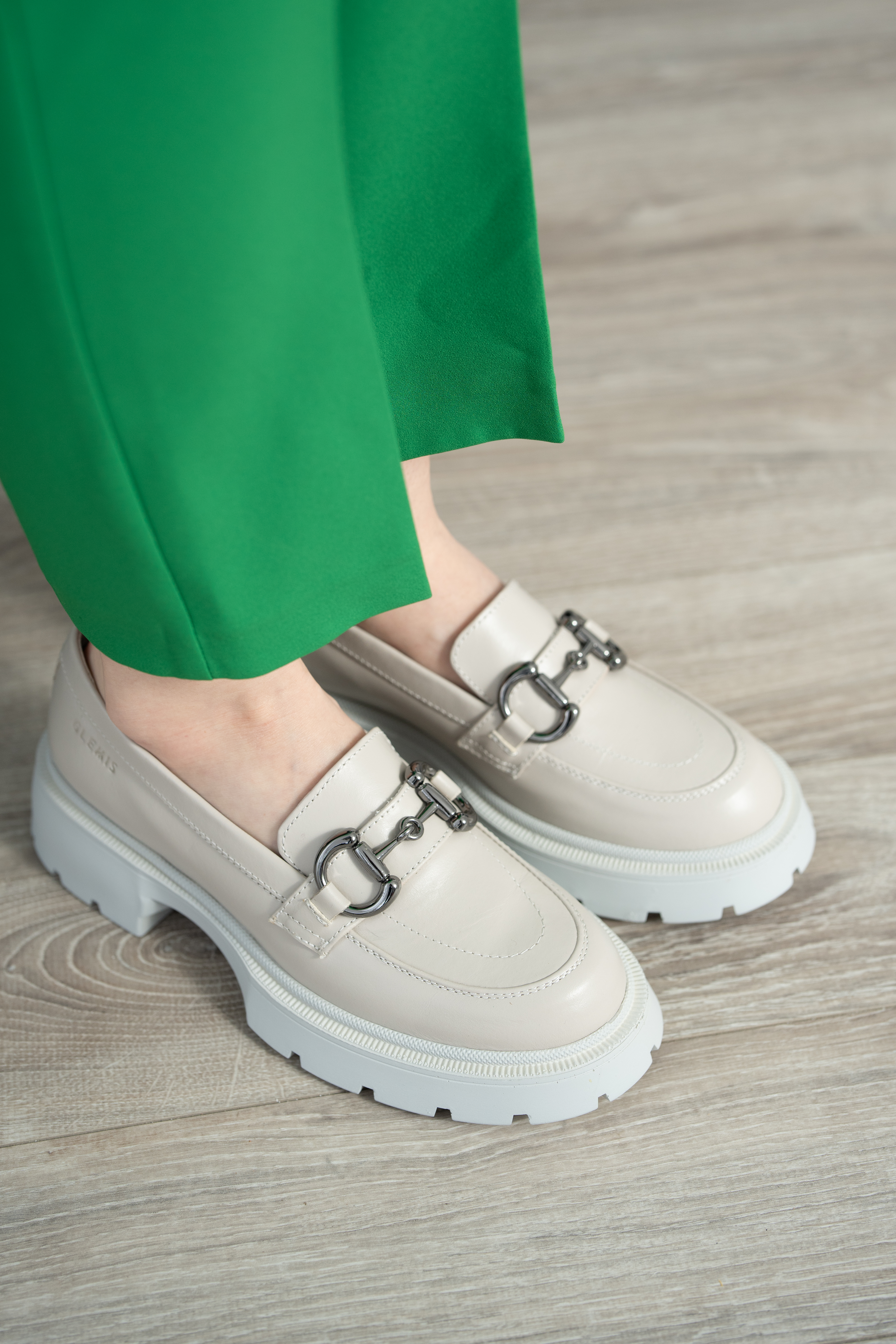 Mocasini dama, Glemis, piele naturala - Cod: 660, Culoare: Alb natur, Marime: 38