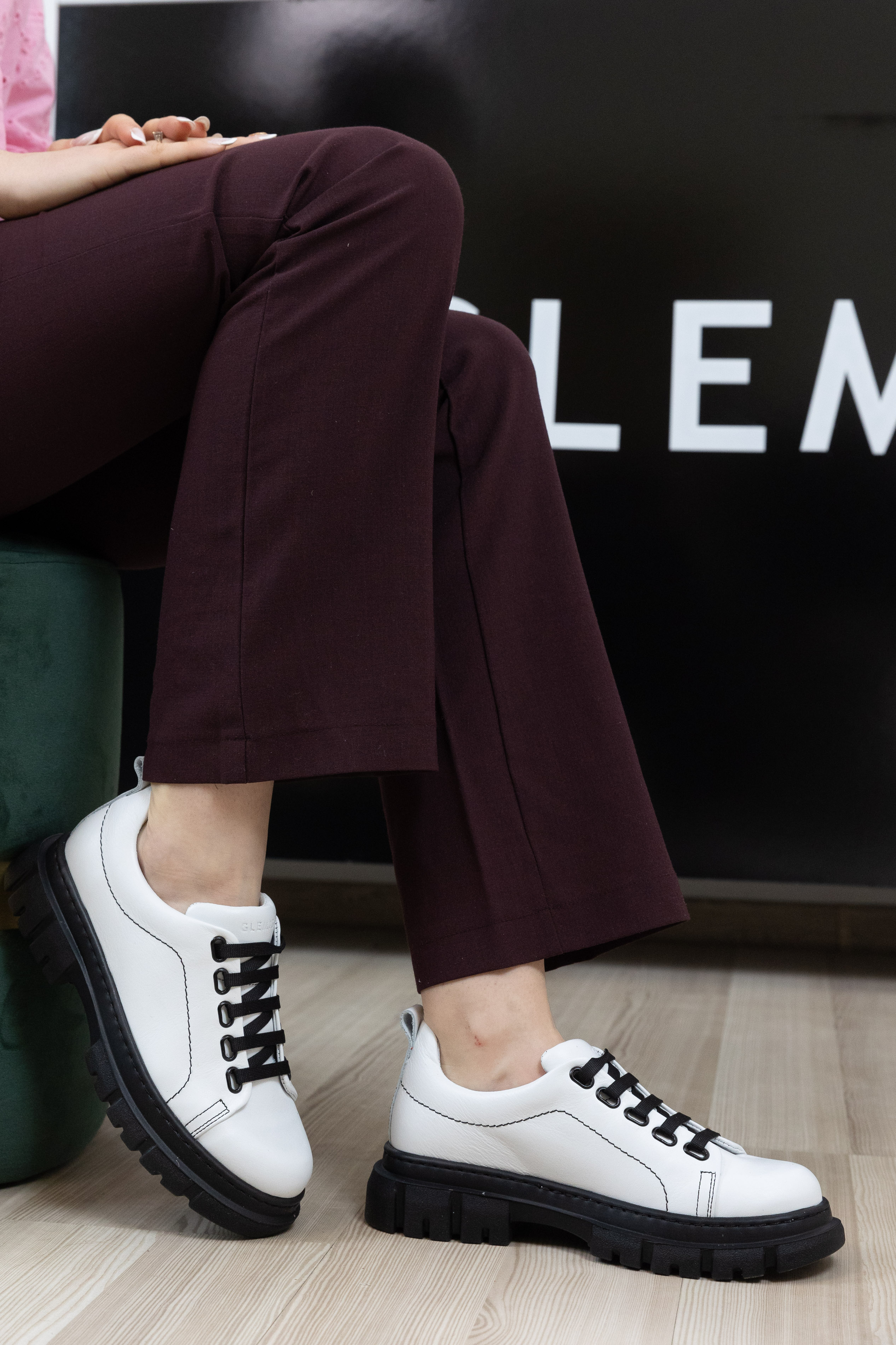 Pantofi dama calapod lat, Glemis, piele naturala - Cod: 665, Culoare: Alb Box TN, Marime: 38 (24.8 cm)