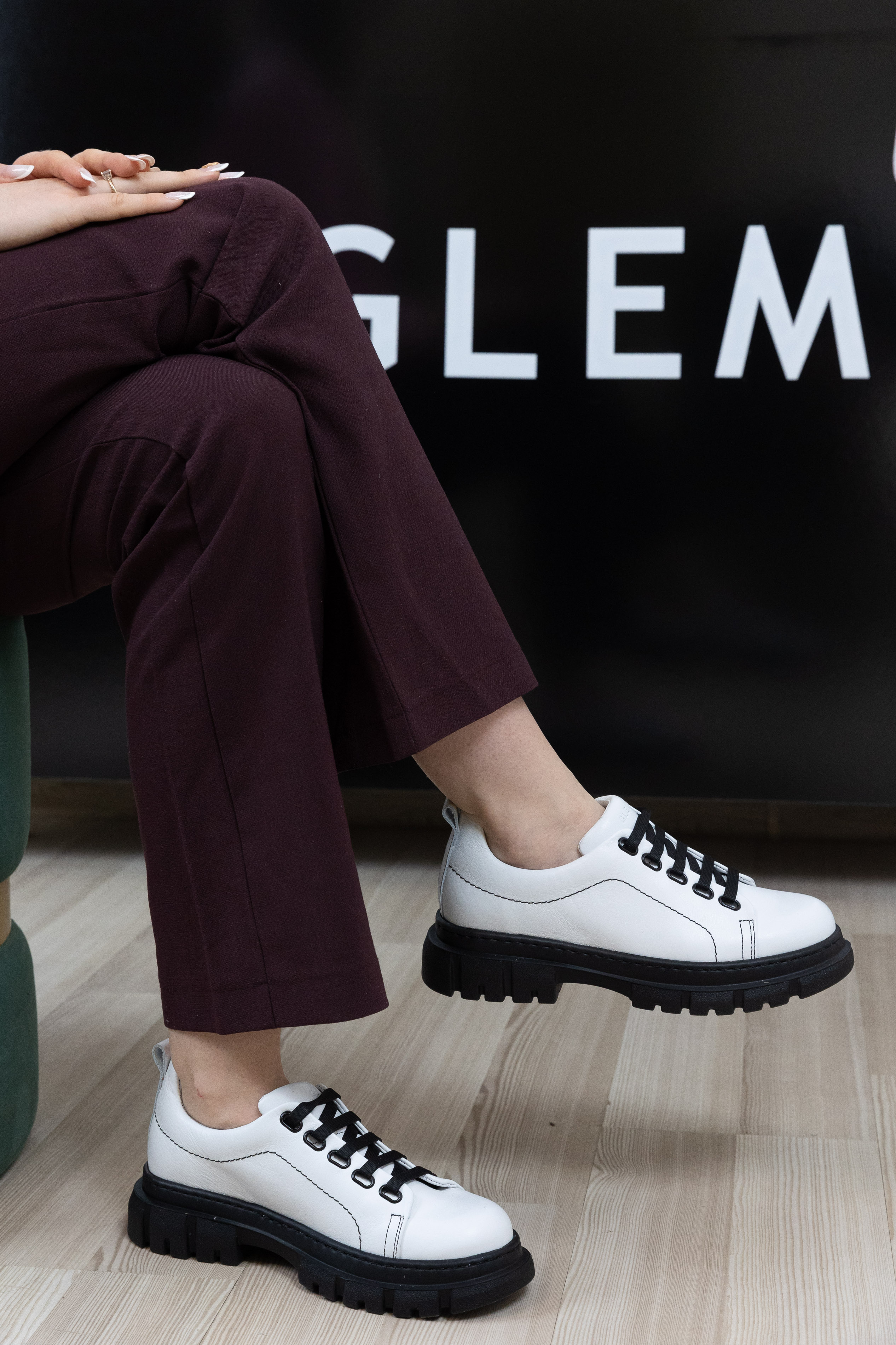 Pantofi dama calapod lat, Glemis, piele naturala - Cod: 665, Culoare: Alb Box TN, Marime: 38 (24.8 cm)