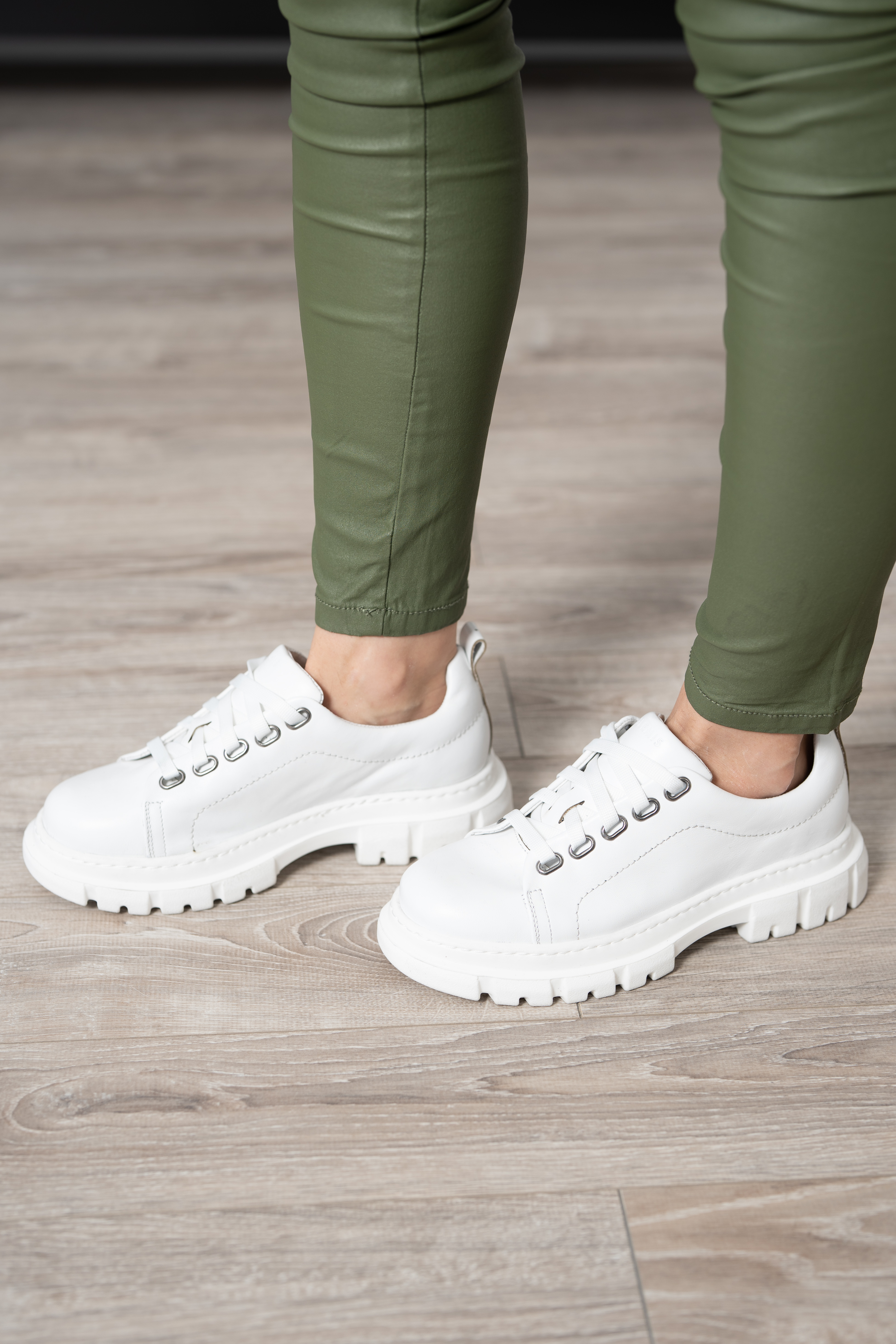 Pantofi casual dama, Glemis, piele naturala - Cod: 665, Culoare: Alb Box, Marime: 38