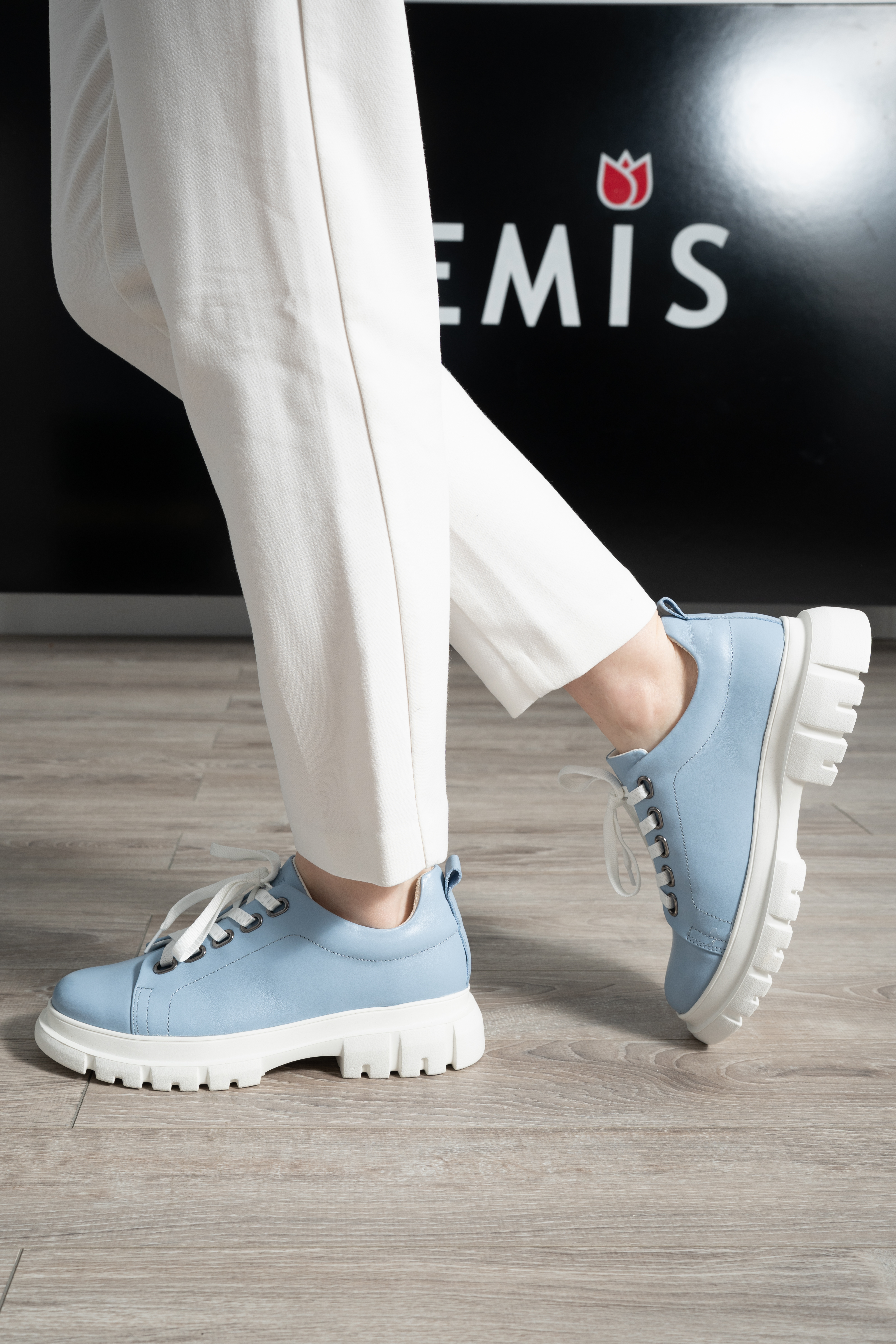Pantofi casual dama, Glemis, piele naturala - Cod: 665, Culoare: Albastru, Marime: 39