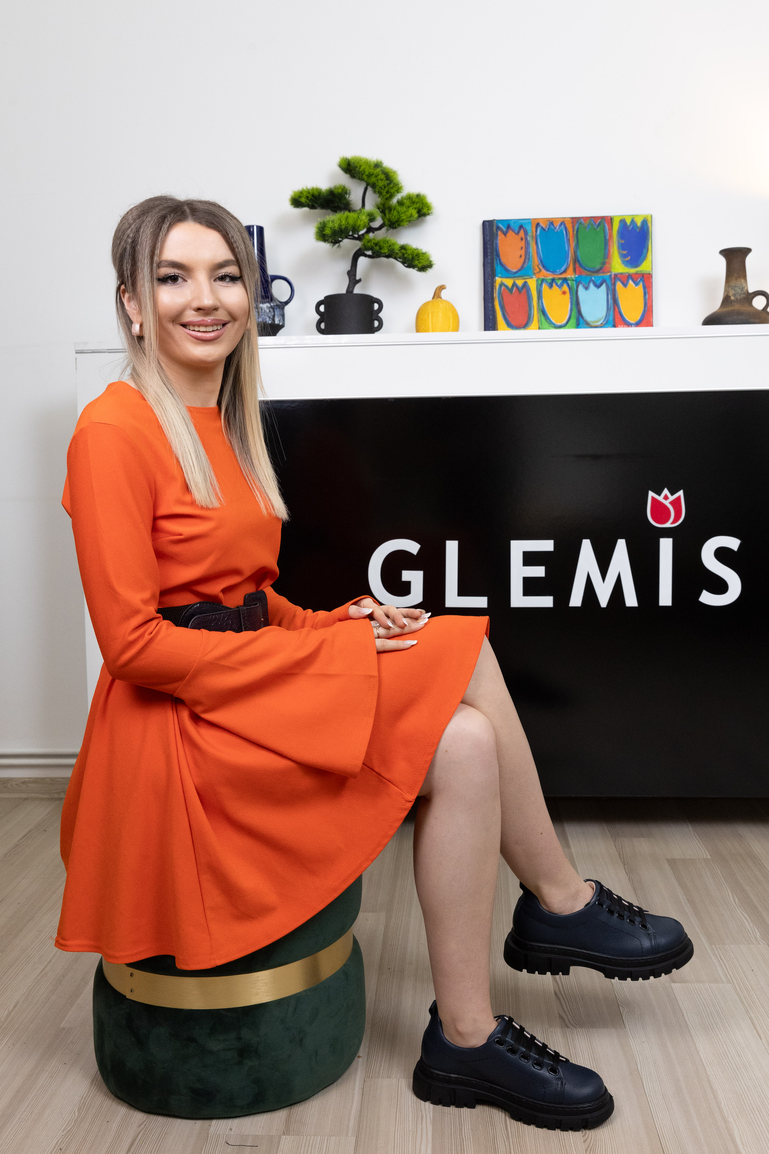 Pantofi dama calapod lat, Glemis, piele naturala - Cod: 665, Culoare: Blue Bizon, Marime: 38 (24.8 cm)