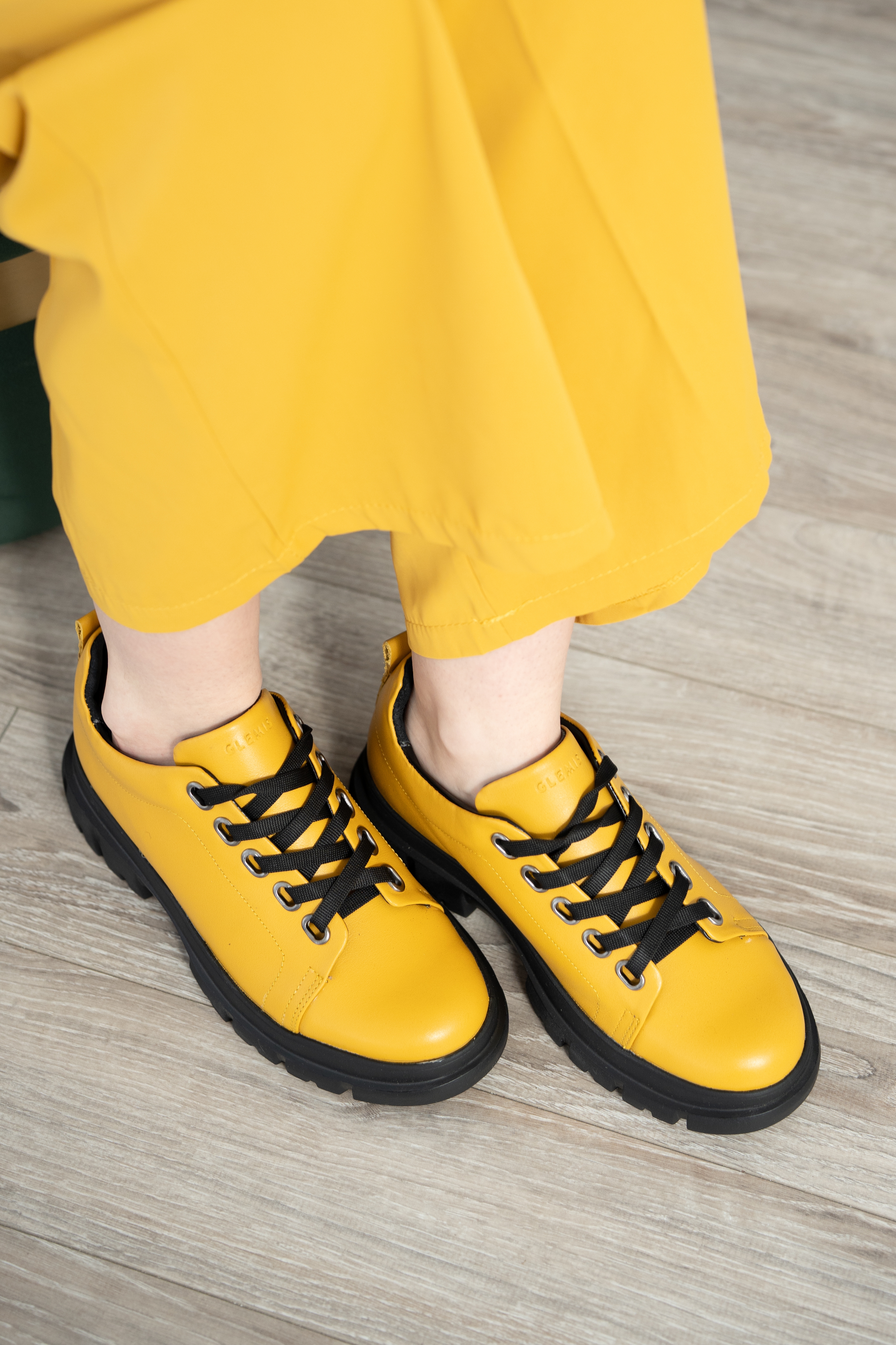 Pantofi casual dama, Glemis, piele naturala - Cod: 665, Culoare: Galben, Marime: 38