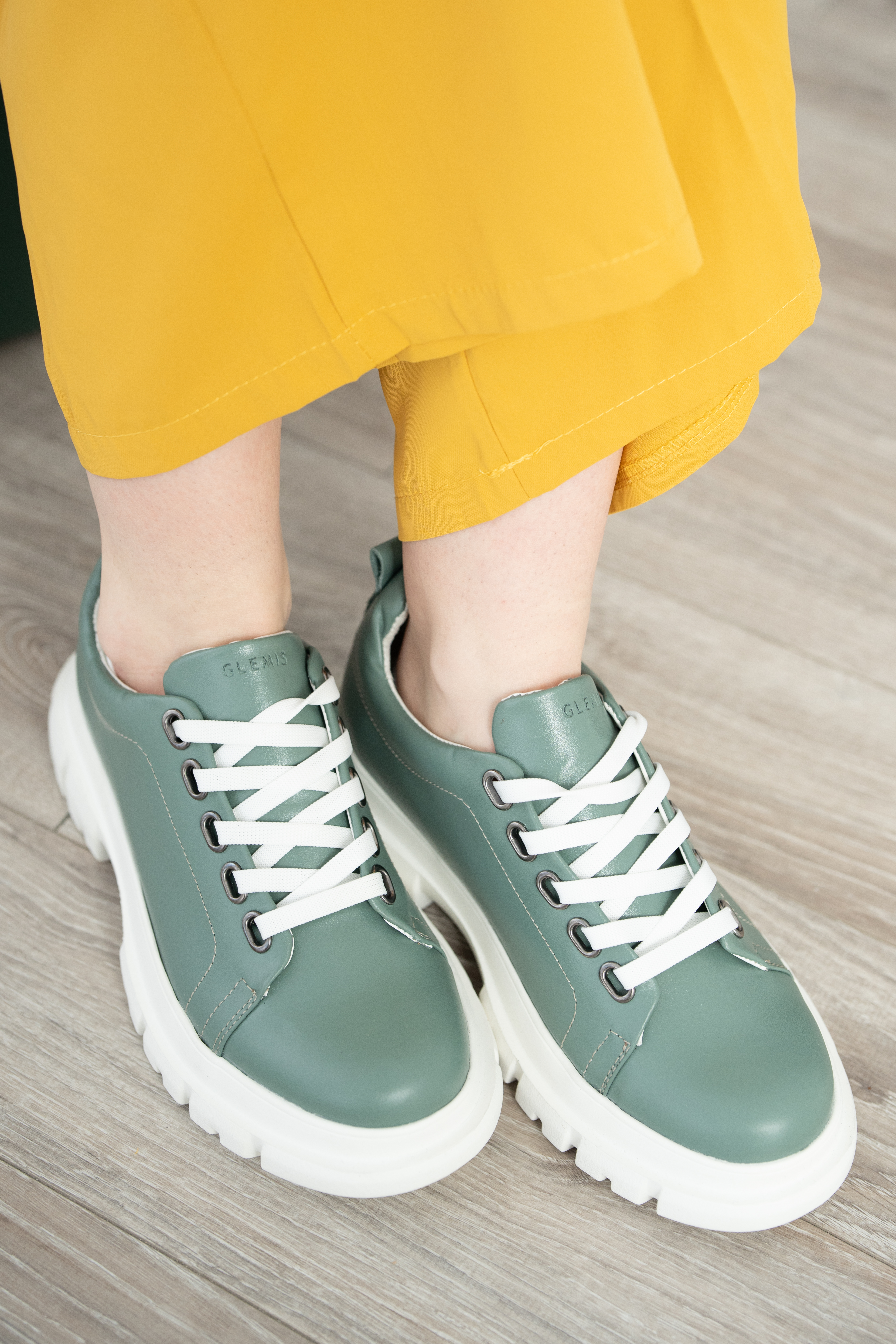 Pantofi casual dama, Glemis, piele naturala - Cod: 665, Culoare: Verde, Marime: 38