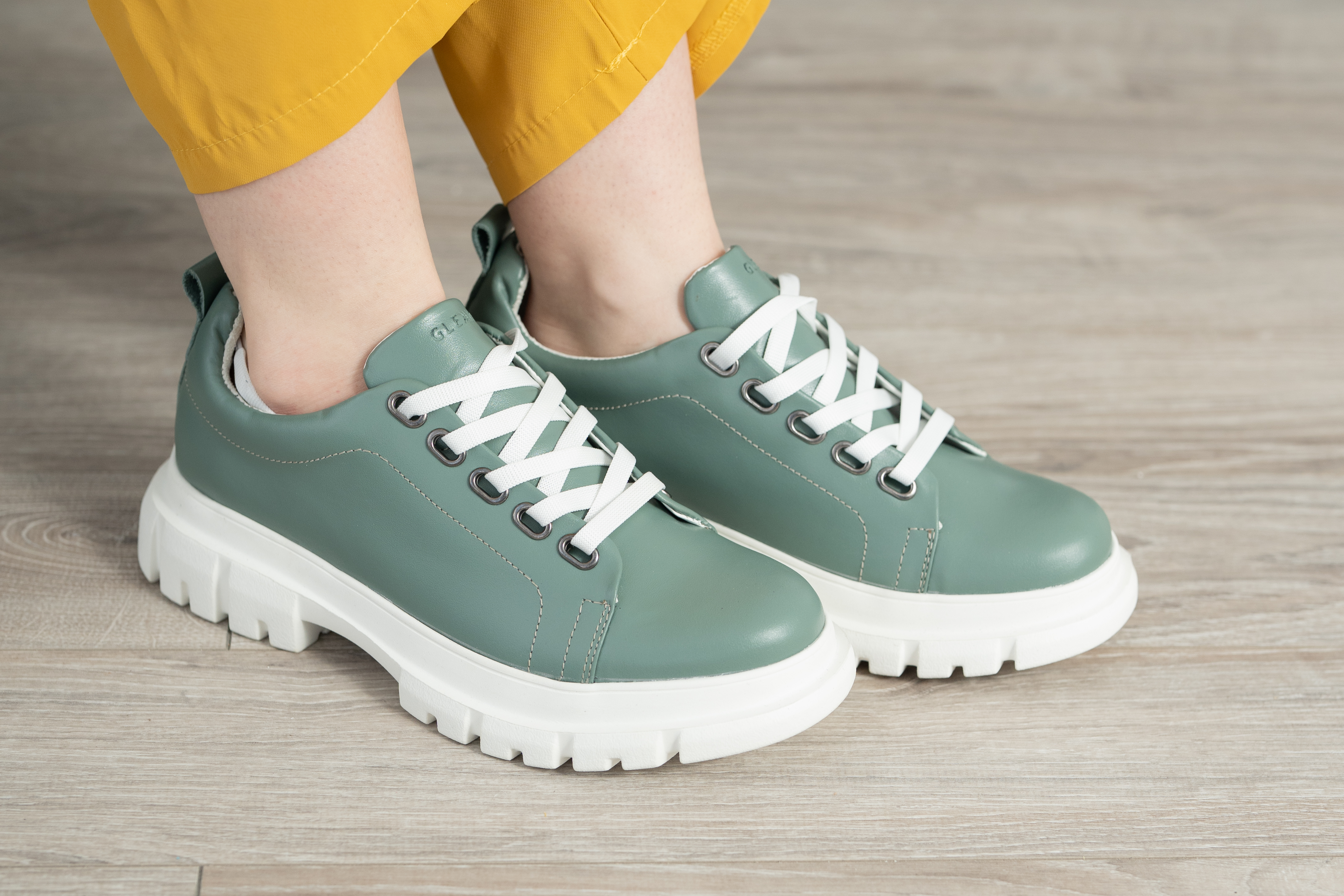 Pantofi casual dama, Glemis, piele naturala - Cod: 665, Culoare: Verde, Marime: 38