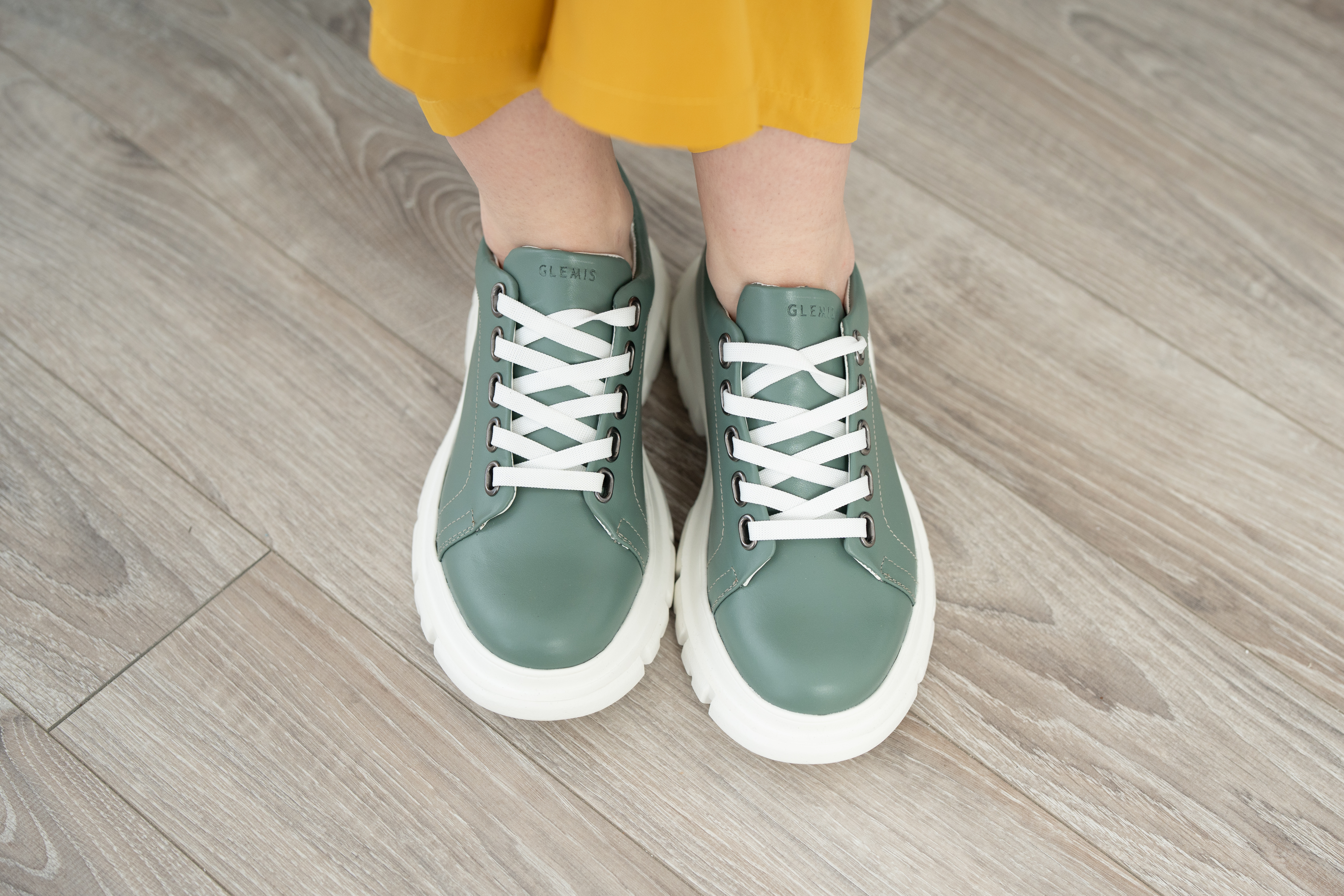 Pantofi casual dama, Glemis, piele naturala - Cod: 665, Culoare: Verde, Marime: 38