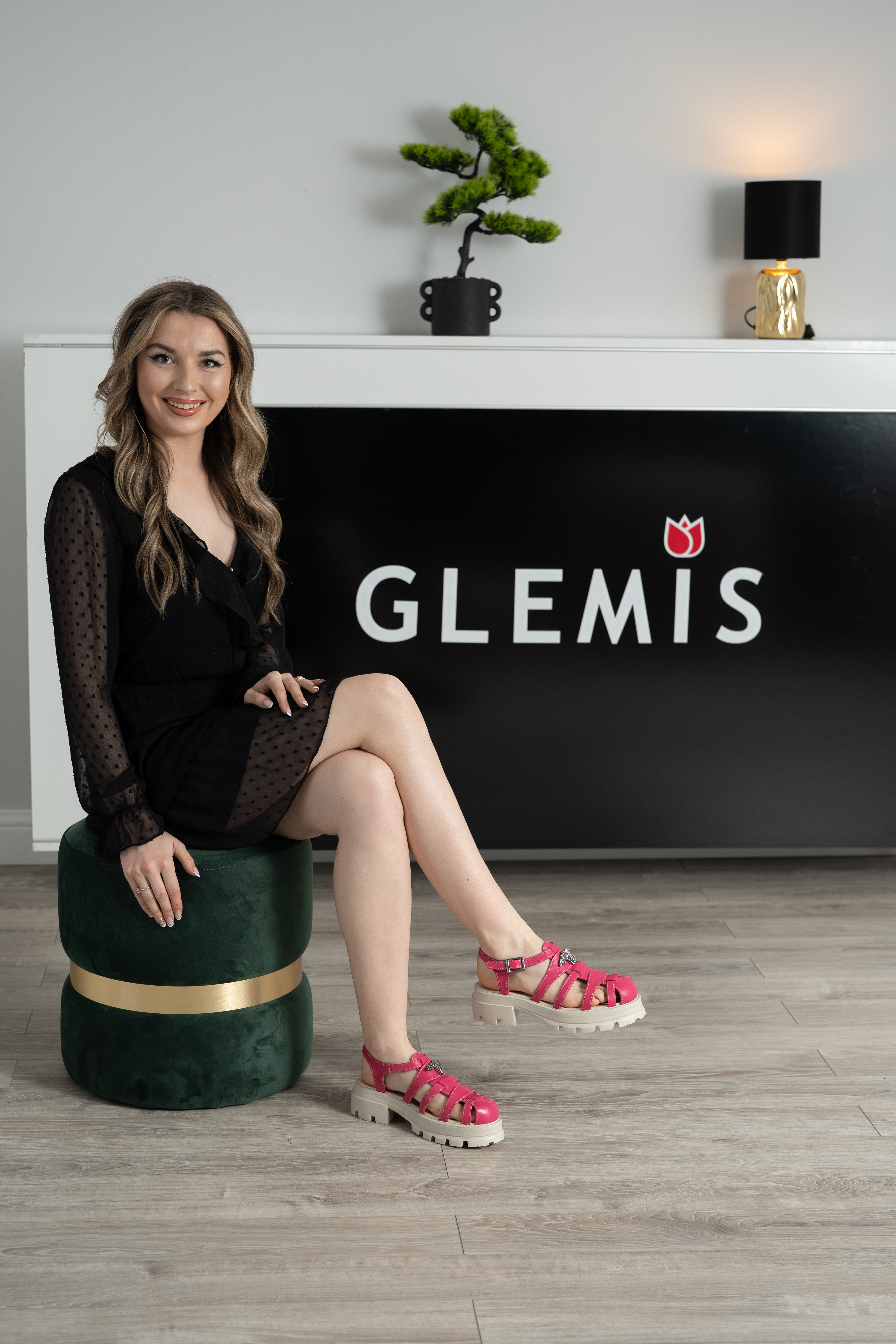 Sandale dama, Glemis, piele naturala - Model: IB-10060, Culoare: Roz, Numar: 38