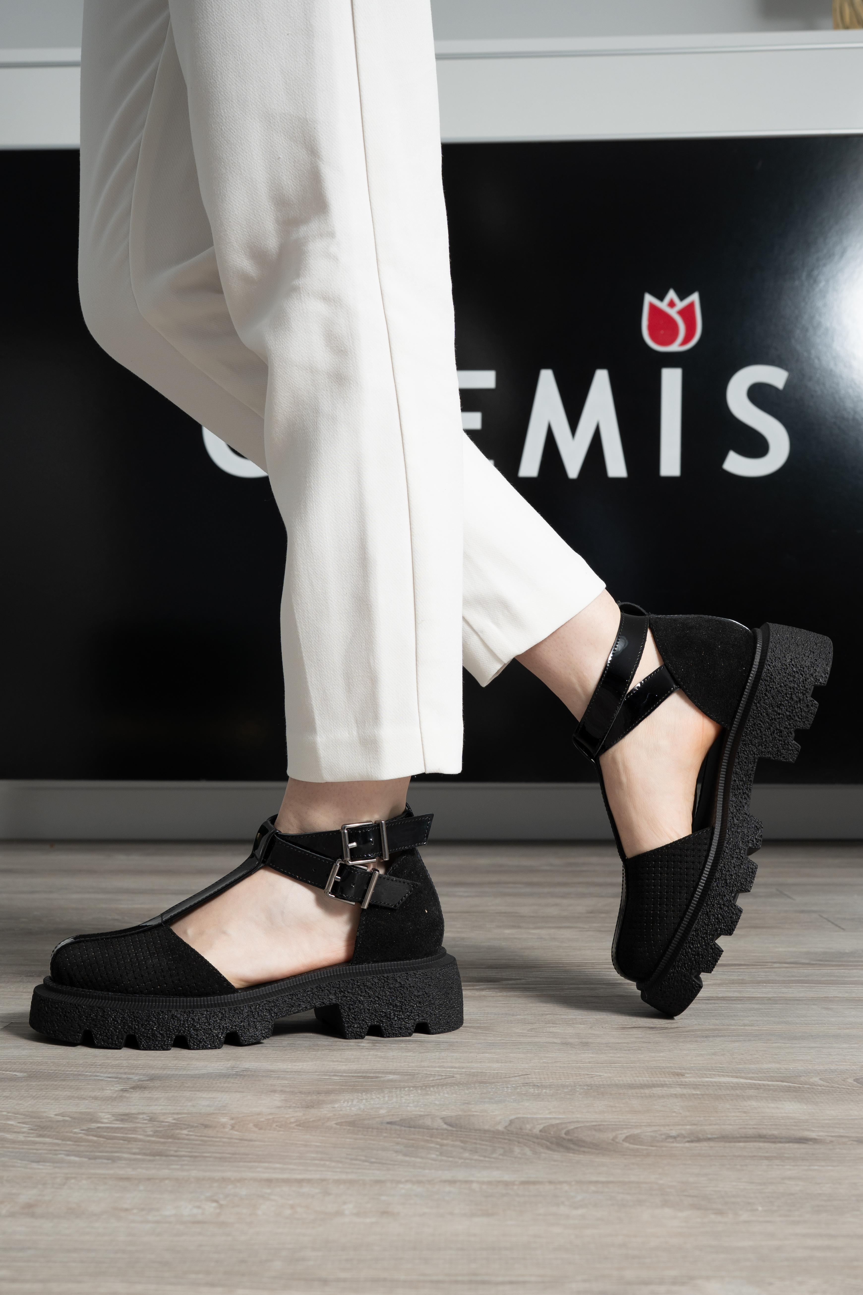 Sandale dama, Glemis, piele naturala - Model: IB-16850, Culoare: Negru, Numar: 38