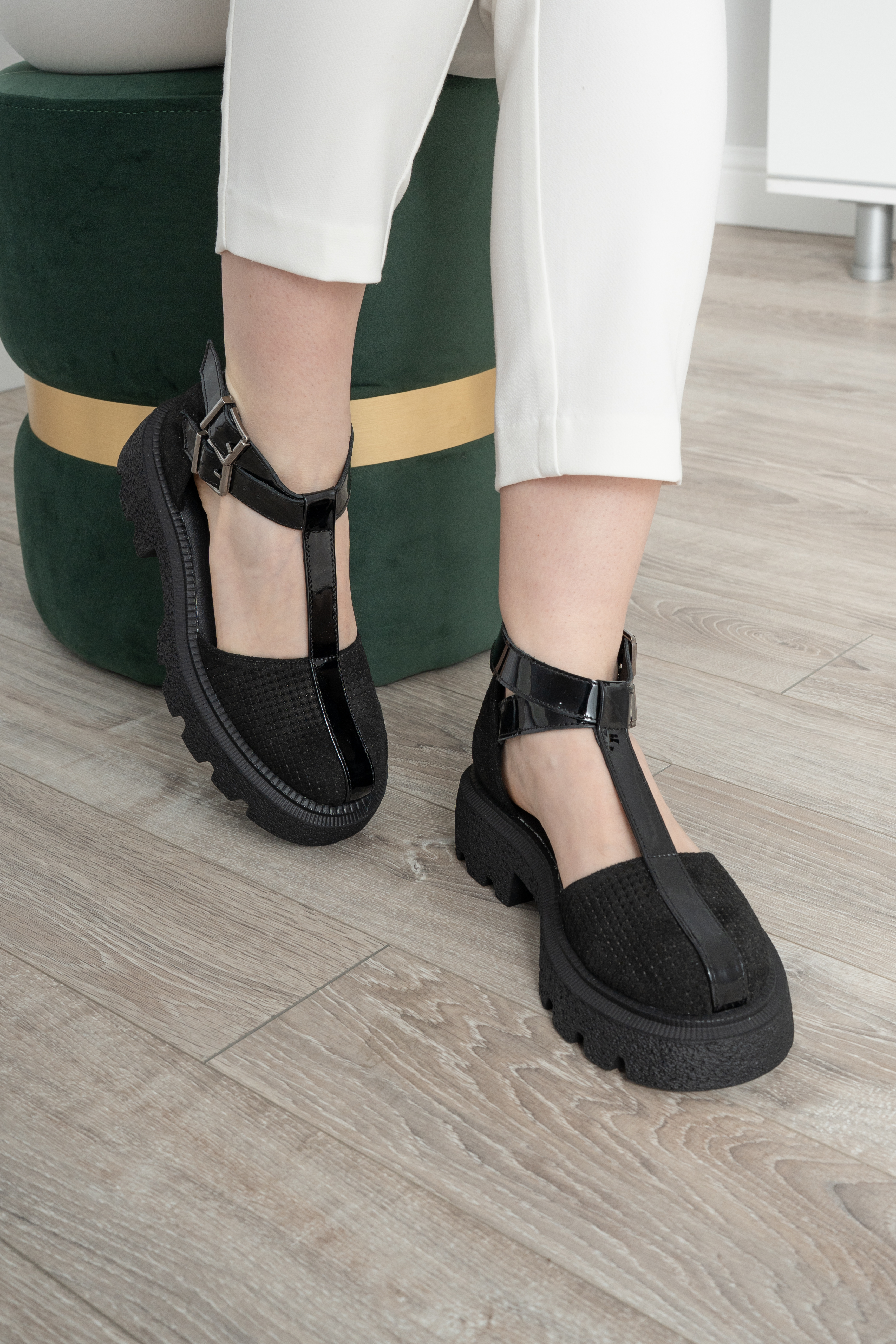 Sandale dama, Glemis, piele naturala - Model: IB-16850, Culoare: Negru, Numar: 38
