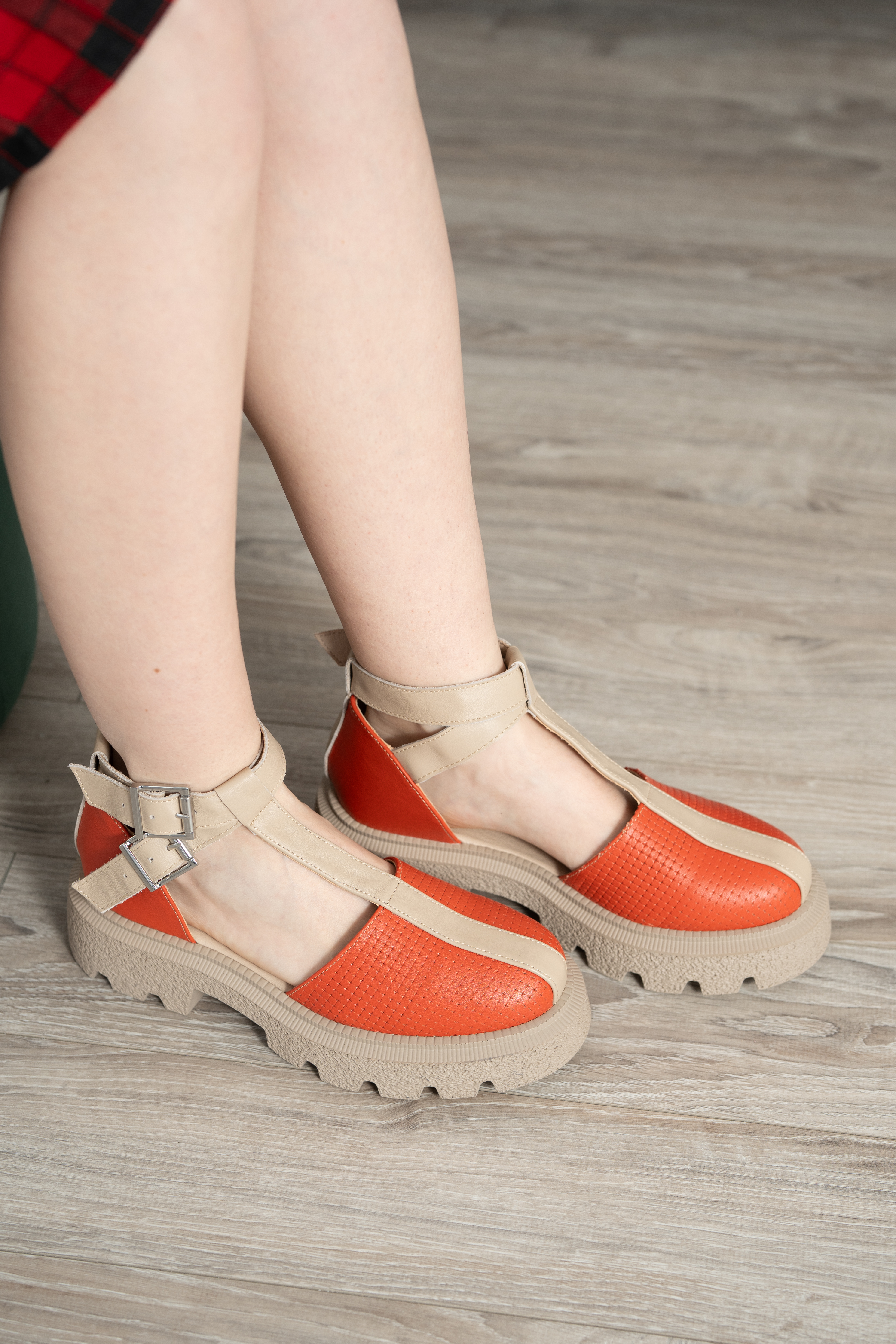 Sandale dama, Glemis, piele naturala - Model: IB-16850, Culoare: Portocaliu, Numar: 38