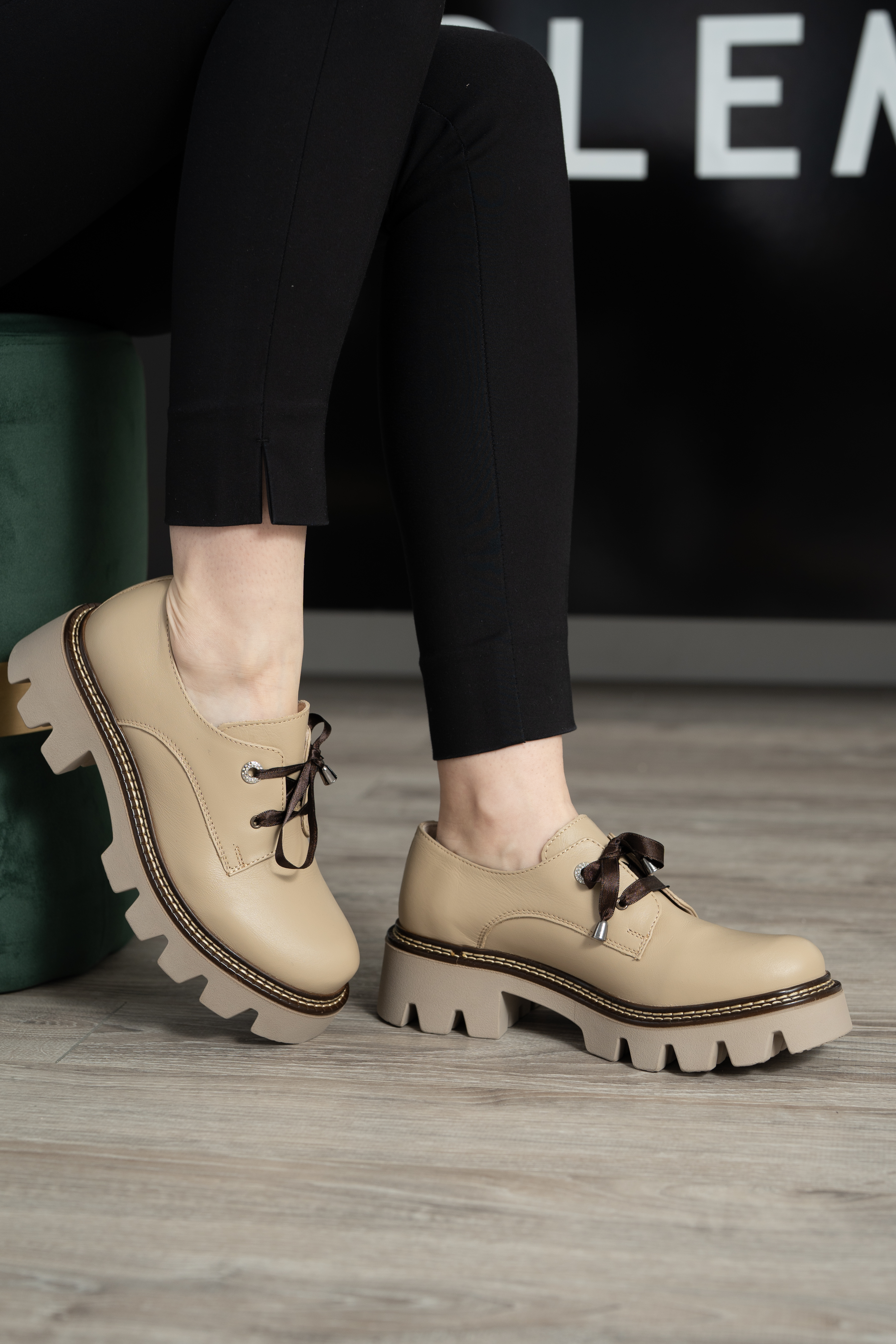 Pantofi casual dama, Glemis, piele naturala - Model: IB-2305, Culoare: Alb Natur, Marime: 39 (26 cm)