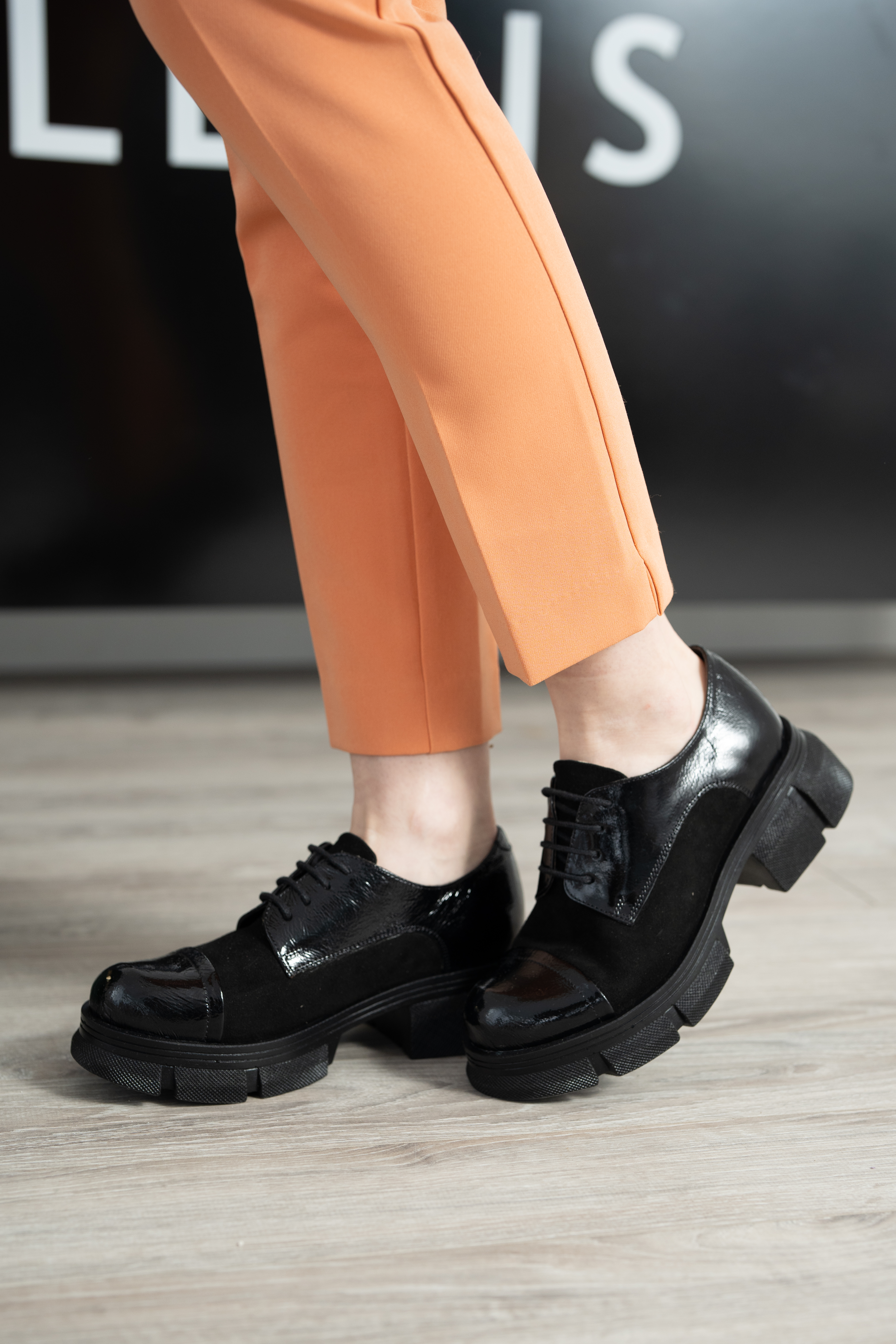 Pantofi casual dama, Glemis, piele naturala - Model: IB-2410, Culoare: Negru, Marime: 38 (25 cm)