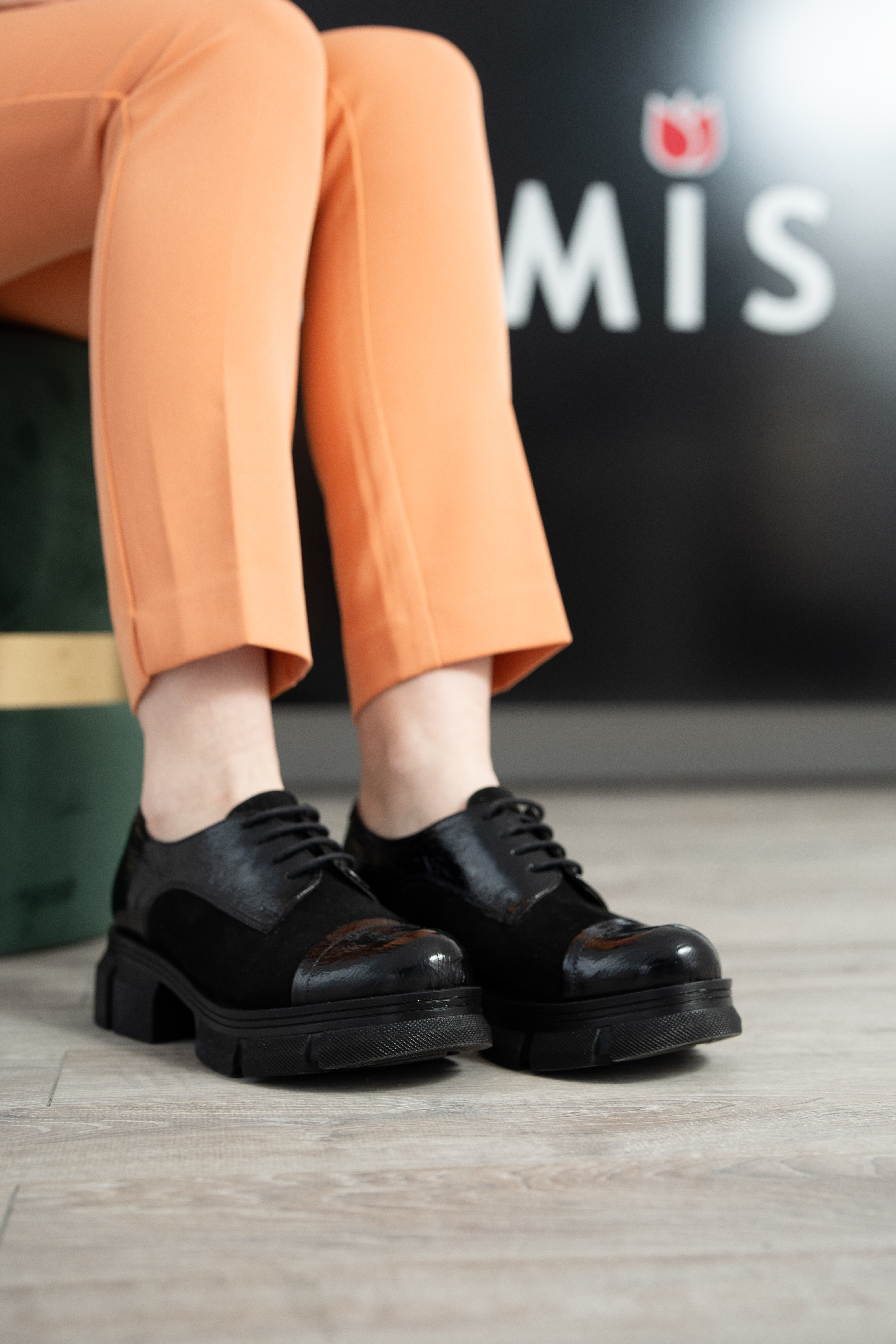 Pantofi casual dama, Glemis, piele naturala - Model: IB-2410, Culoare: Negru, Marime: 38 (25 cm)