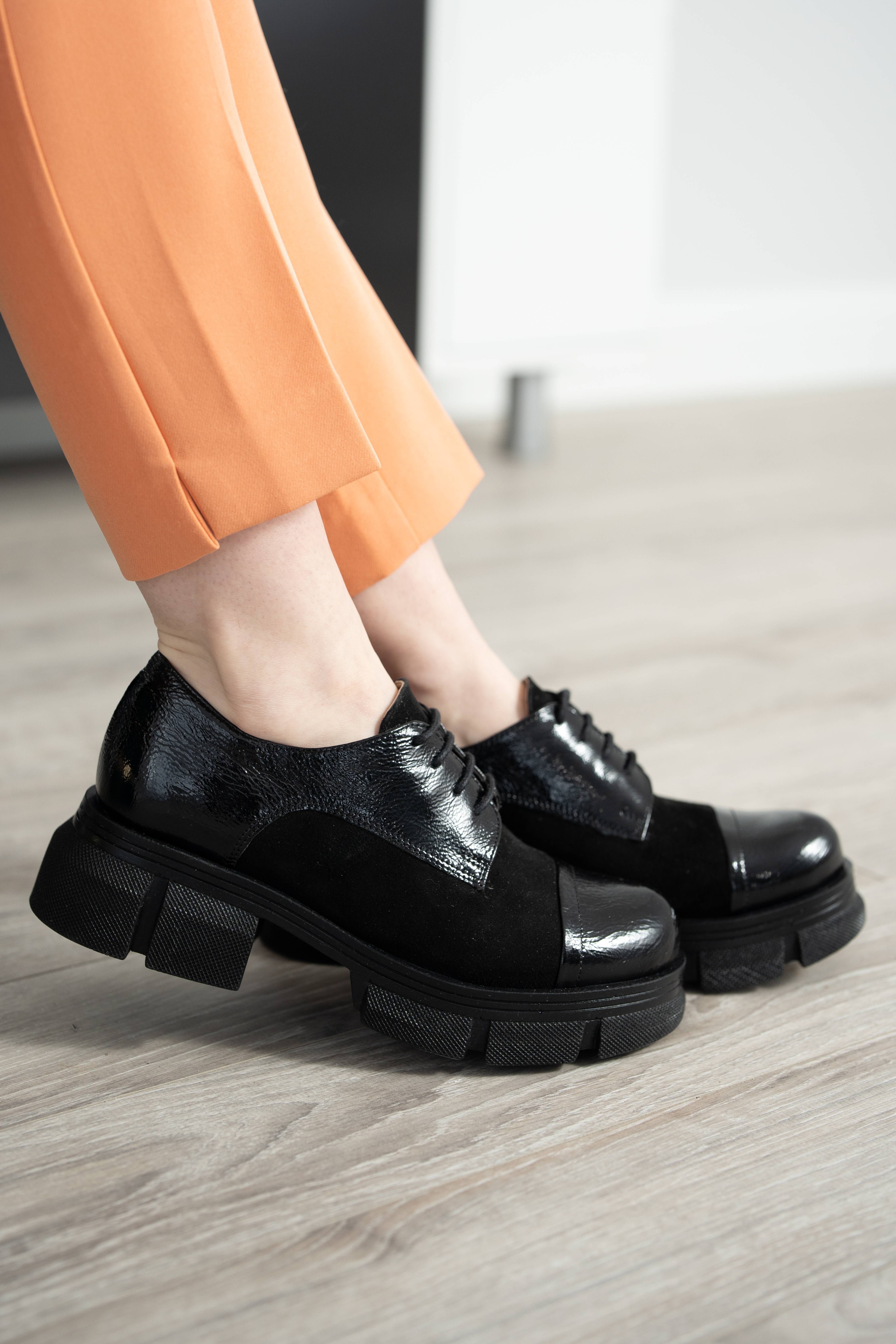 Pantofi casual dama, Glemis, piele naturala - Model: IB-2410, Culoare: Negru, Marime: 38 (25 cm)