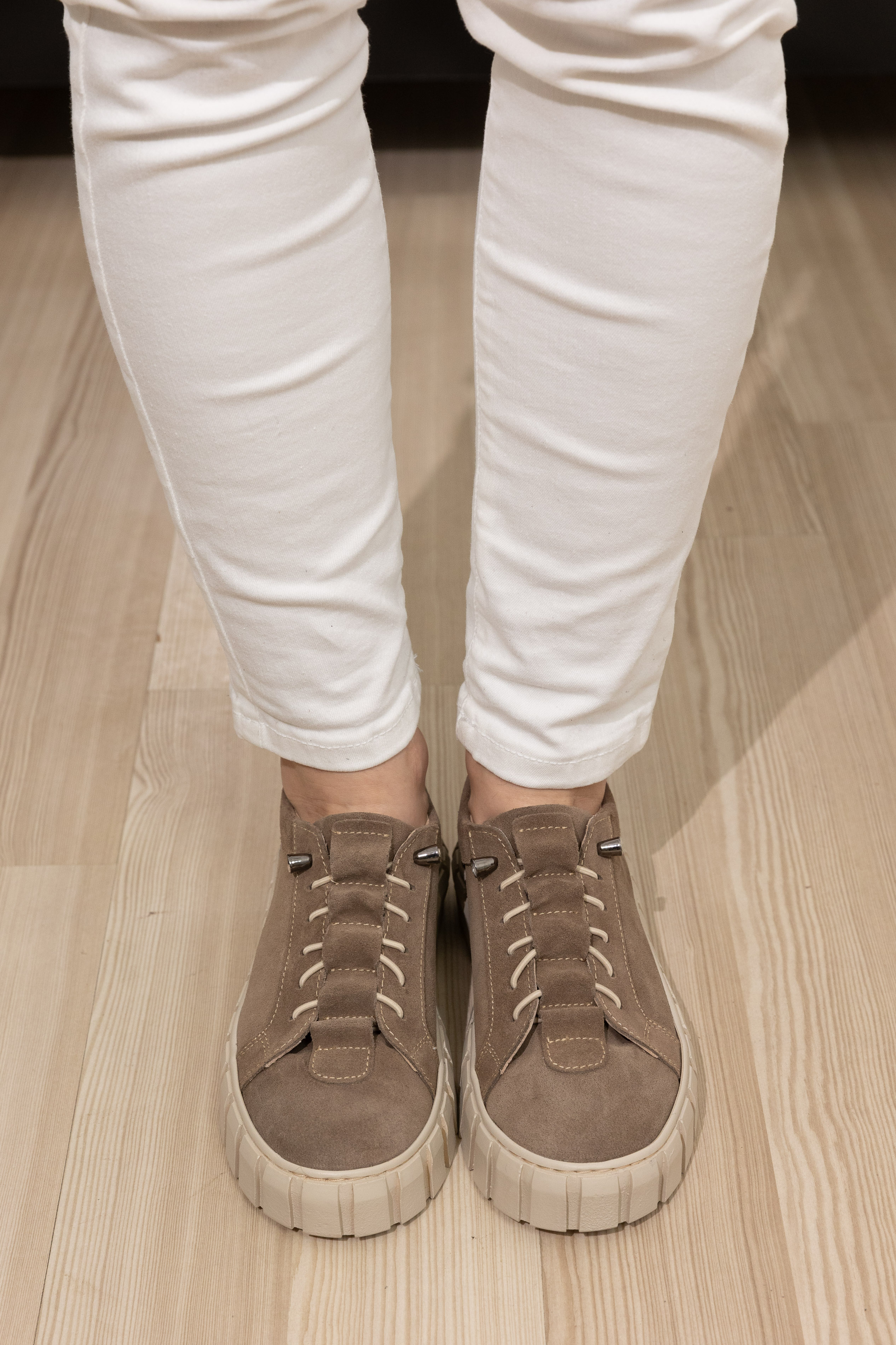 Pantofi dama calapod lat, Glemis, piele naturala - Cod: IB-2515, Culoare: Bej Velur, Marime: 38 (25 cm)