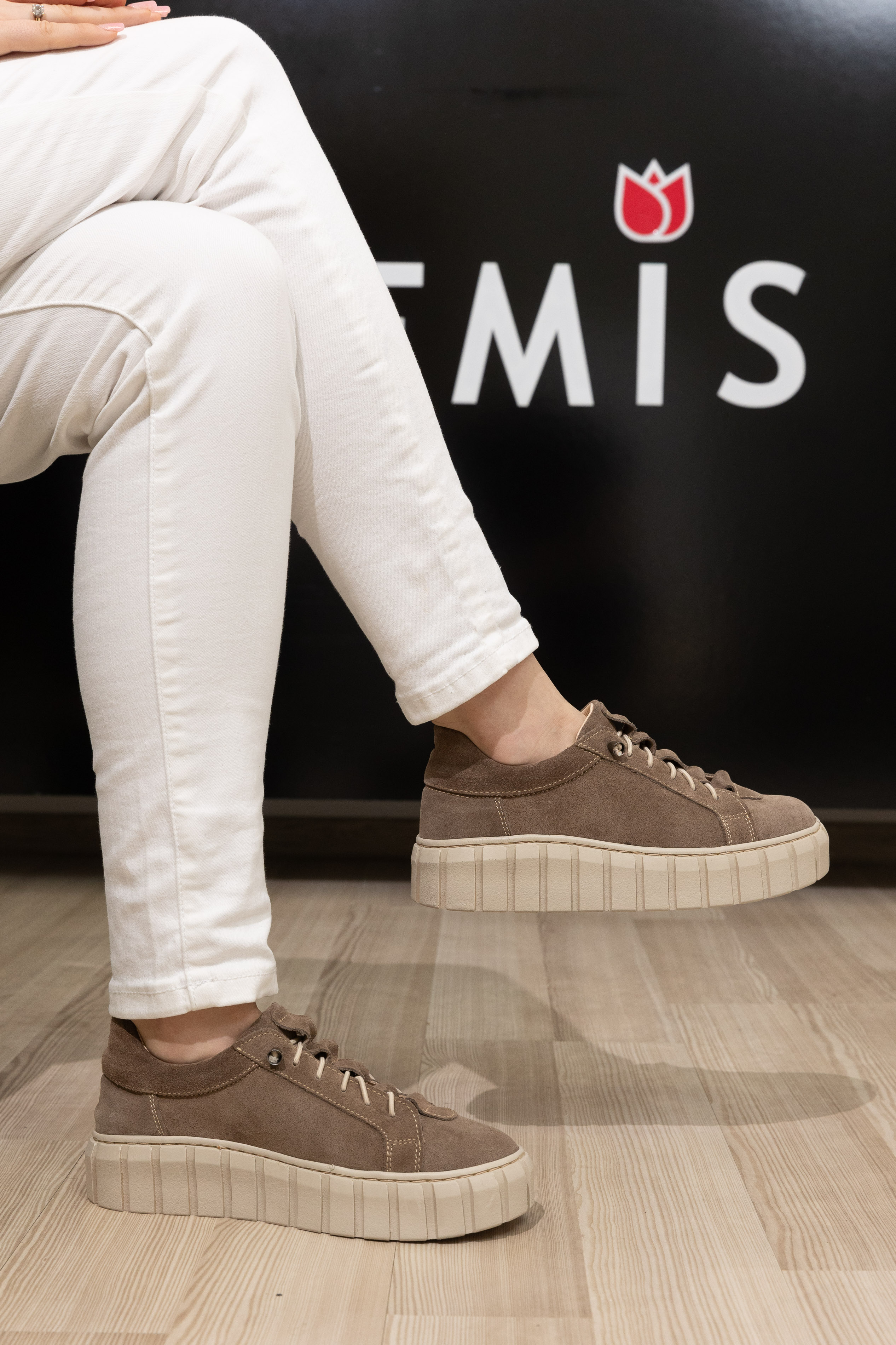 Pantofi dama calapod lat, Glemis, piele naturala - Cod: IB-2515, Culoare: Bej Velur, Marime: 38 (25 cm)