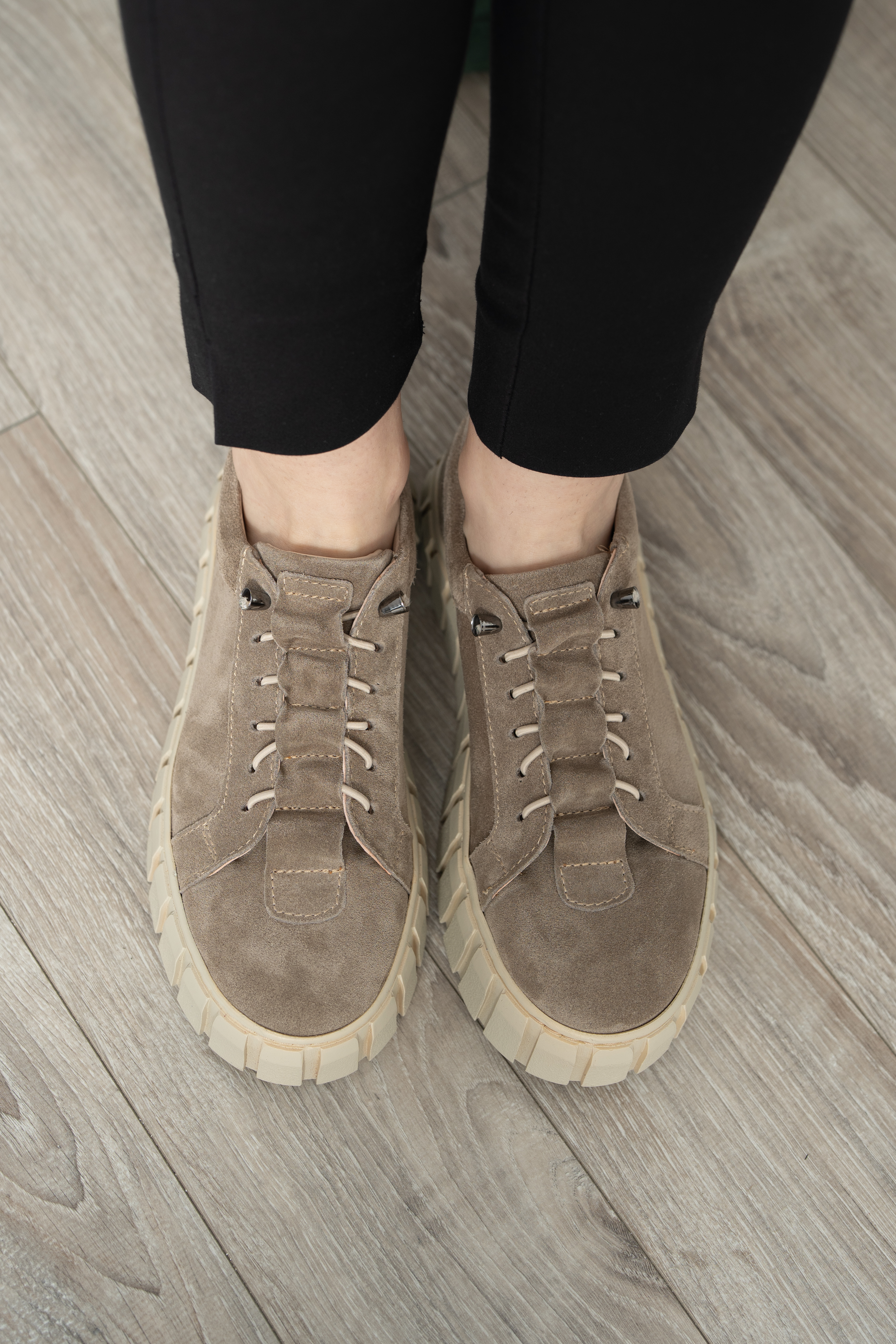 Pantofi dama calapod lat, Glemis, piele naturala - Cod: IB-2515, Culoare: Bej Velur, Marime: 38 (25 cm)