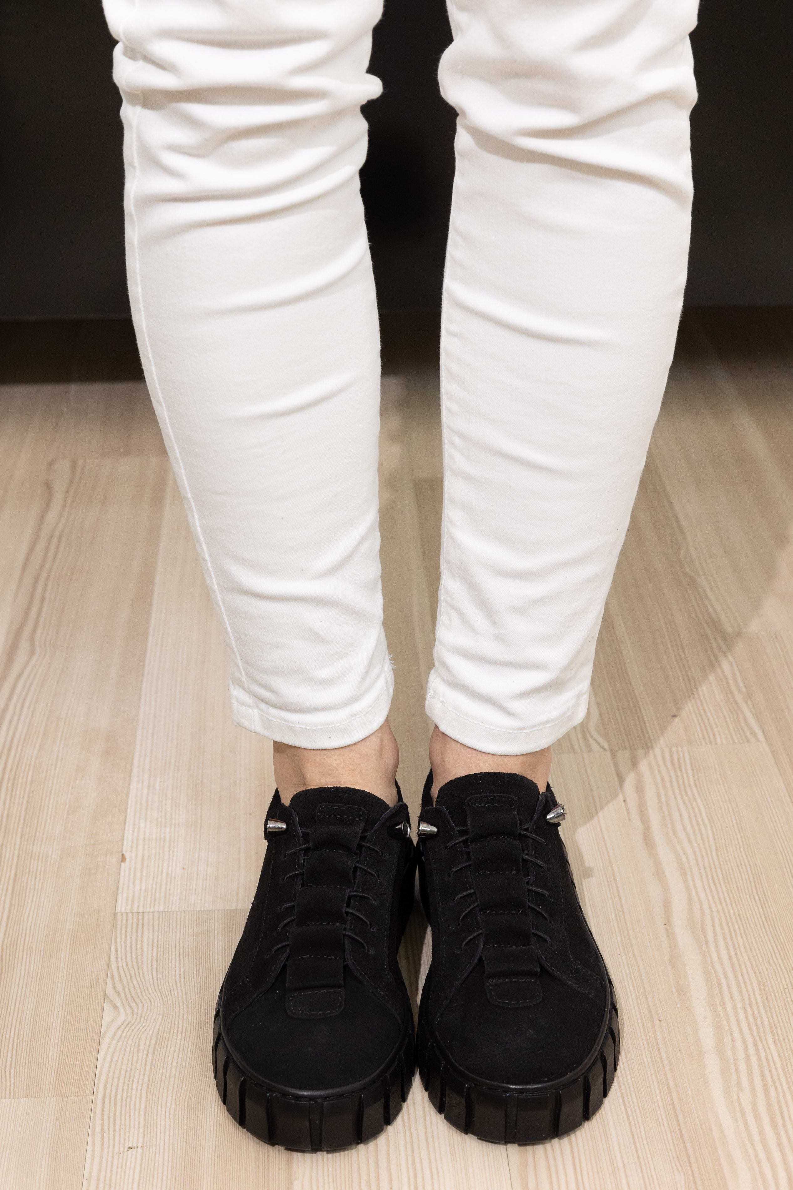 Pantofi dama calapod lat, Glemis, piele naturala - Cod: IB-2515, Culoare: Negru Velur, Marime: 38 (25 cm)