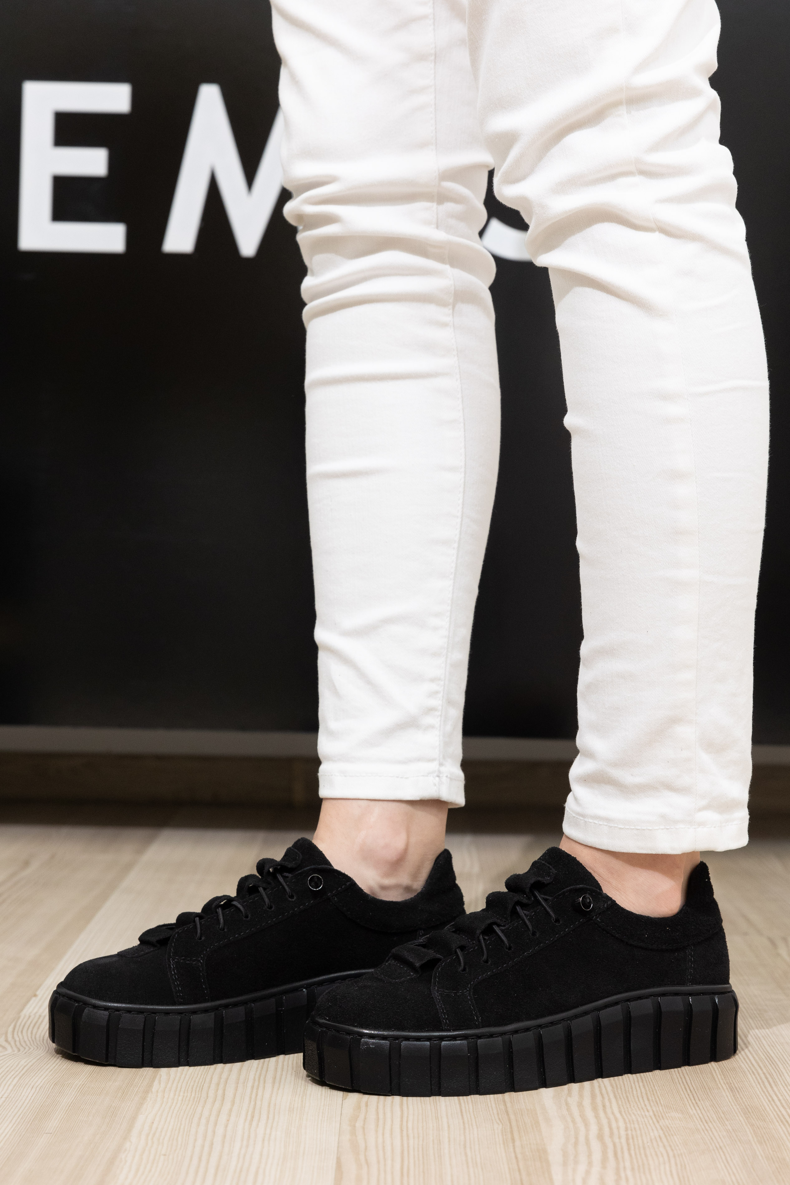 Pantofi dama calapod lat, Glemis, piele naturala - Cod: IB-2515, Culoare: Negru Velur, Marime: 38 (25 cm)