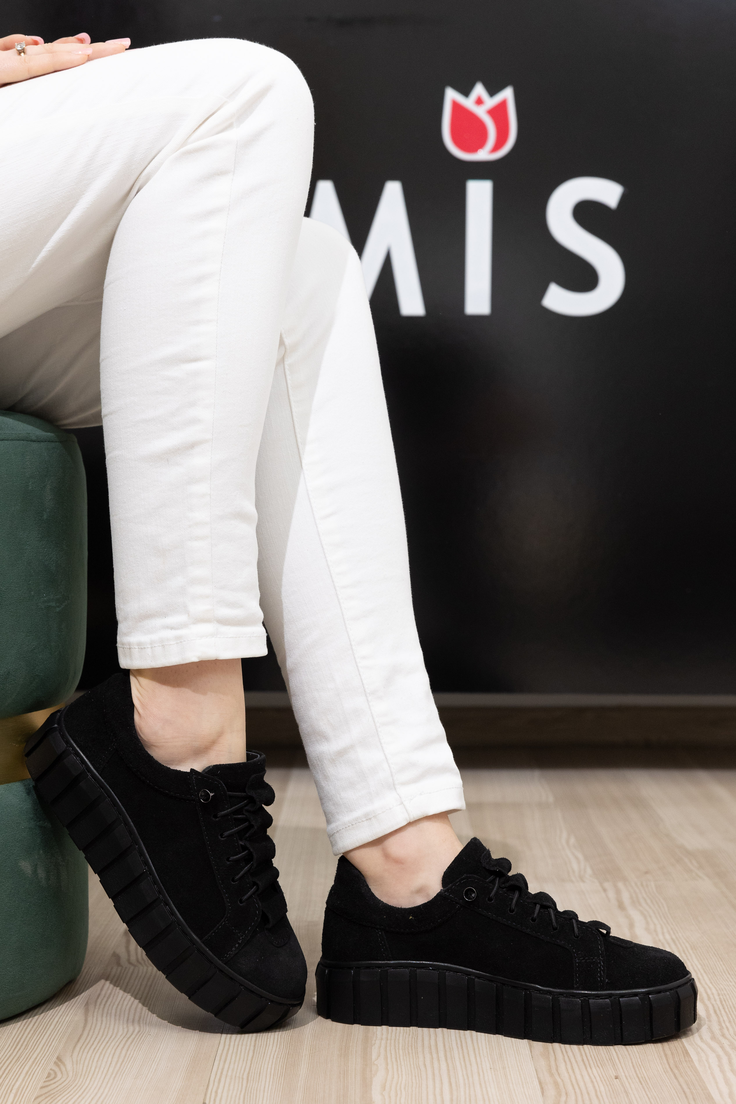 Pantofi dama calapod lat, Glemis, piele naturala - Cod: IB-2515, Culoare: Negru Velur, Marime: 38 (25 cm)