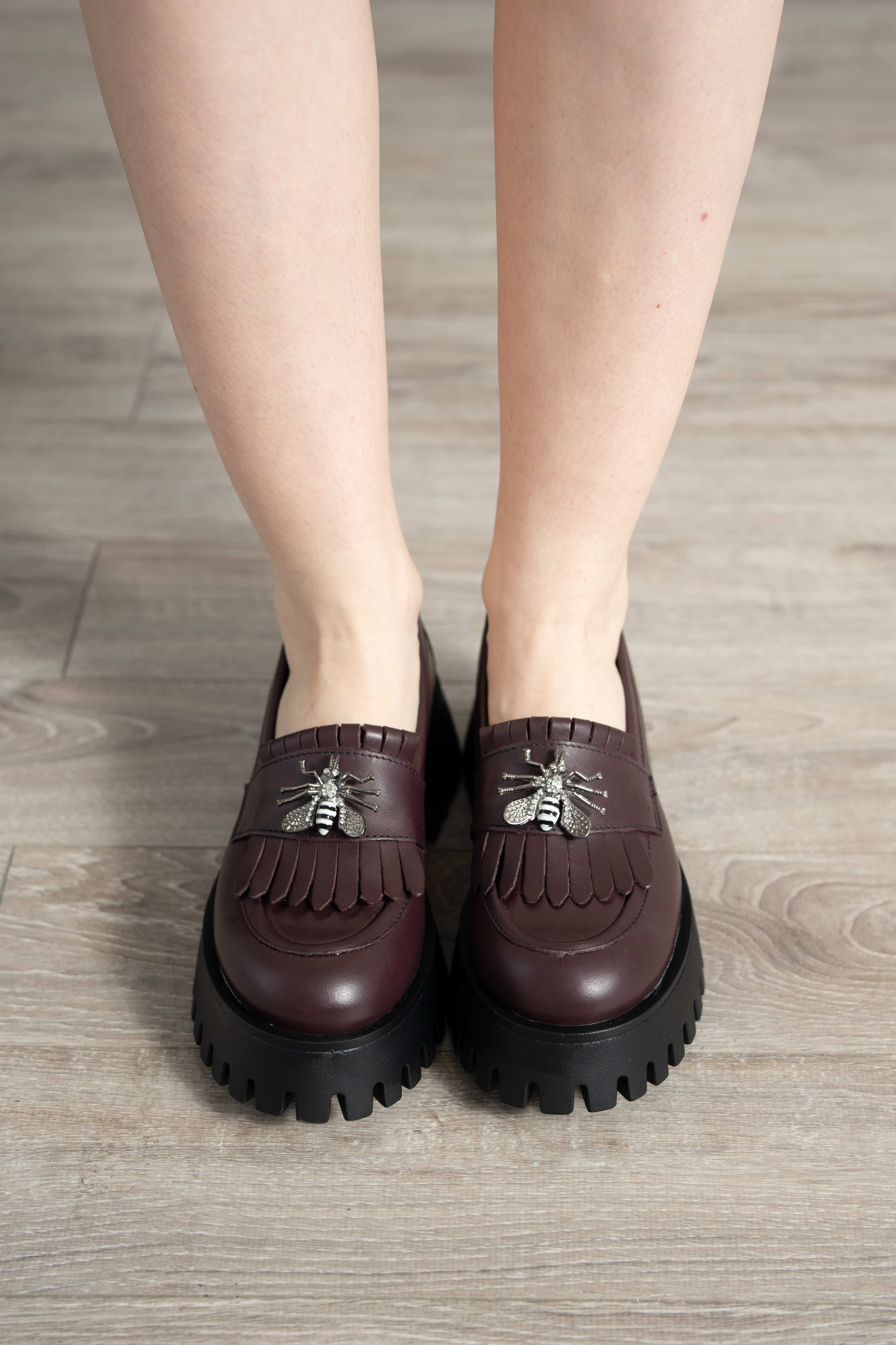 Mocasini dama, Glemis, piele naturala - Model: IB-2610, Culoare: Bordo, Marime: 38 (25 cm)