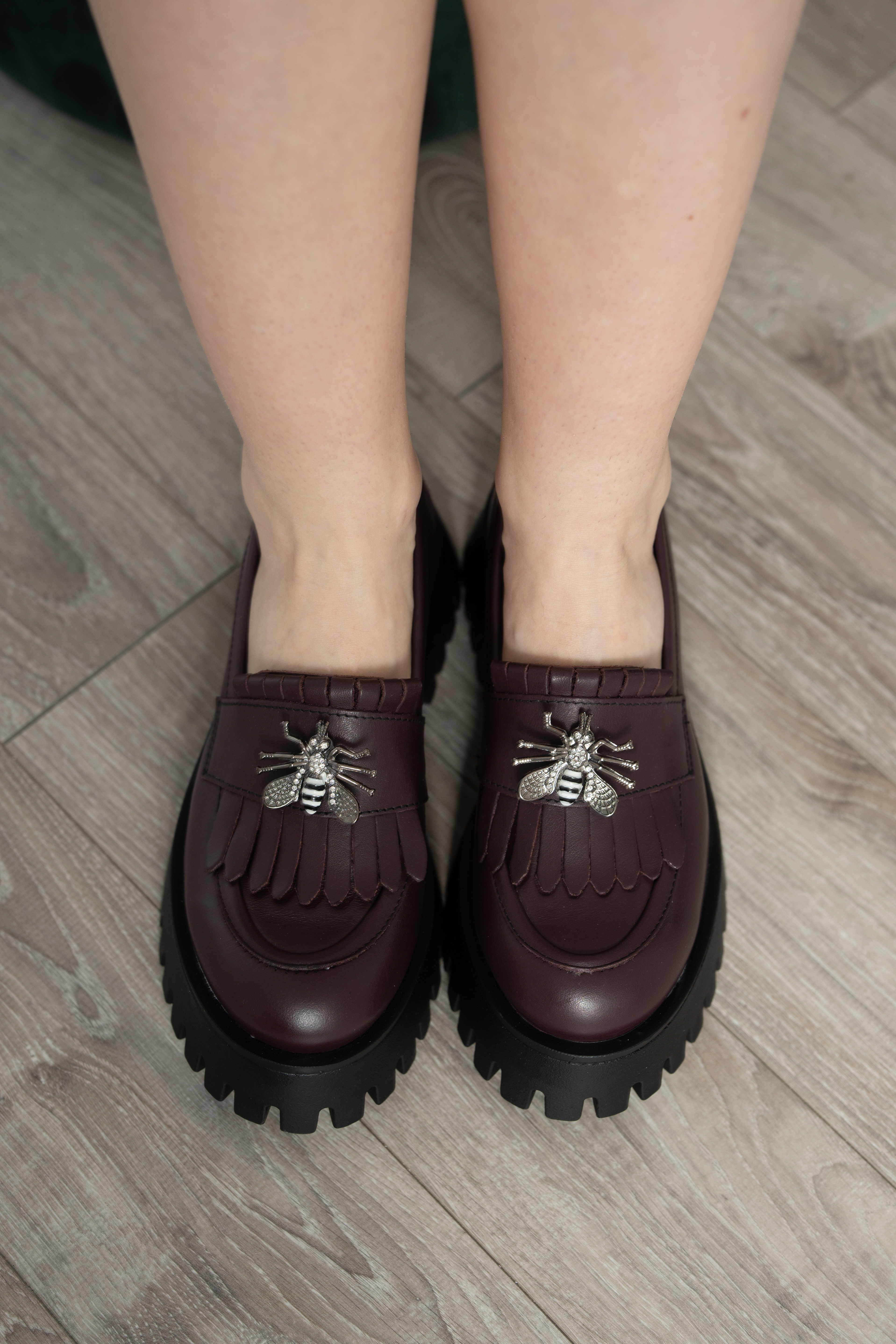 Mocasini dama, Glemis, piele naturala - Model: IB-2610, Culoare: Bordo, Marime: 38 (25 cm)