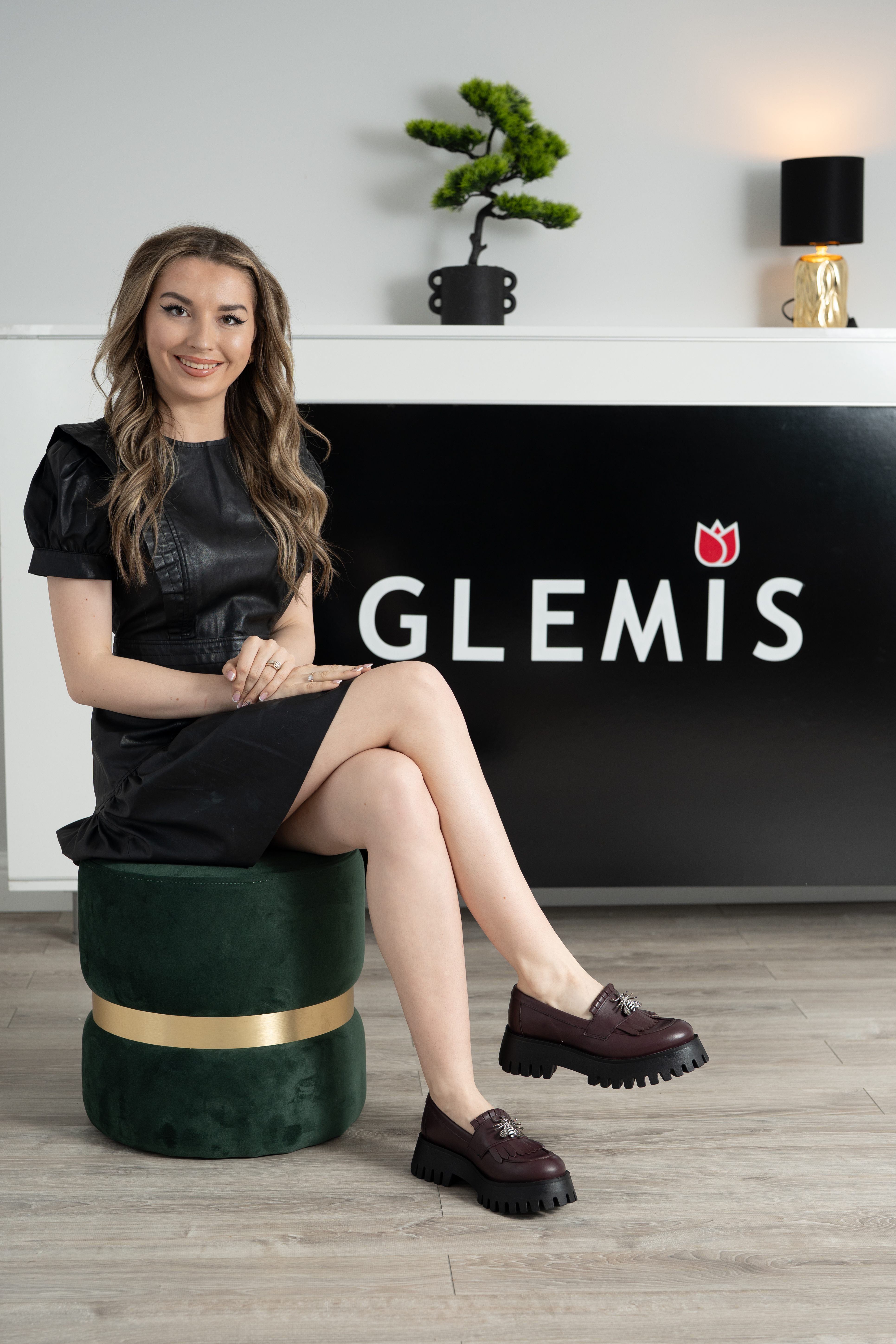 Mocasini dama, Glemis, piele naturala - Model: IB-2610, Culoare: Bordo, Marime: 38 (25 cm)