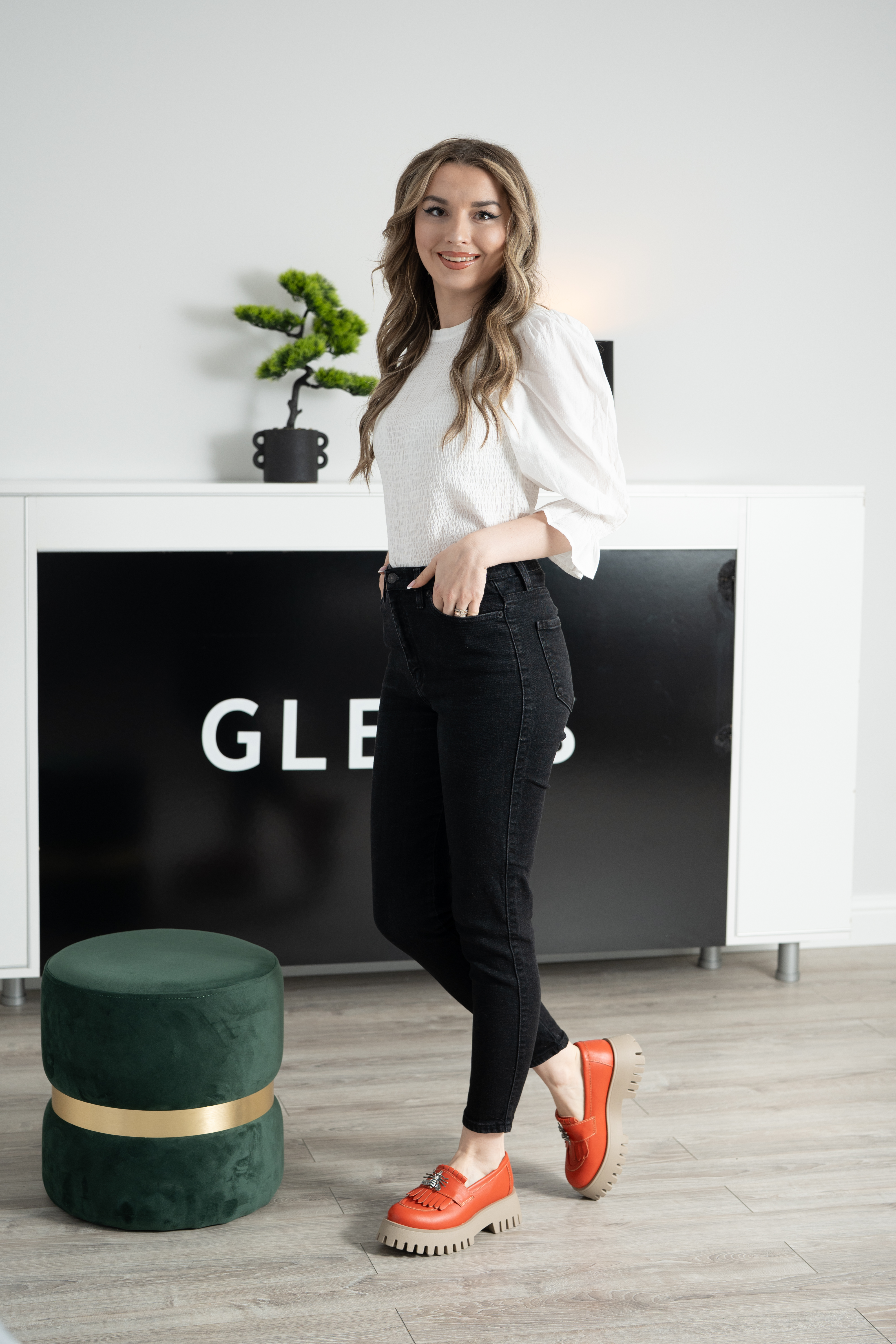 Mocasini dama, Glemis, piele naturala - Model: IB-2610, Culoare: Portocaliu, Marime: 39 (26 cm)