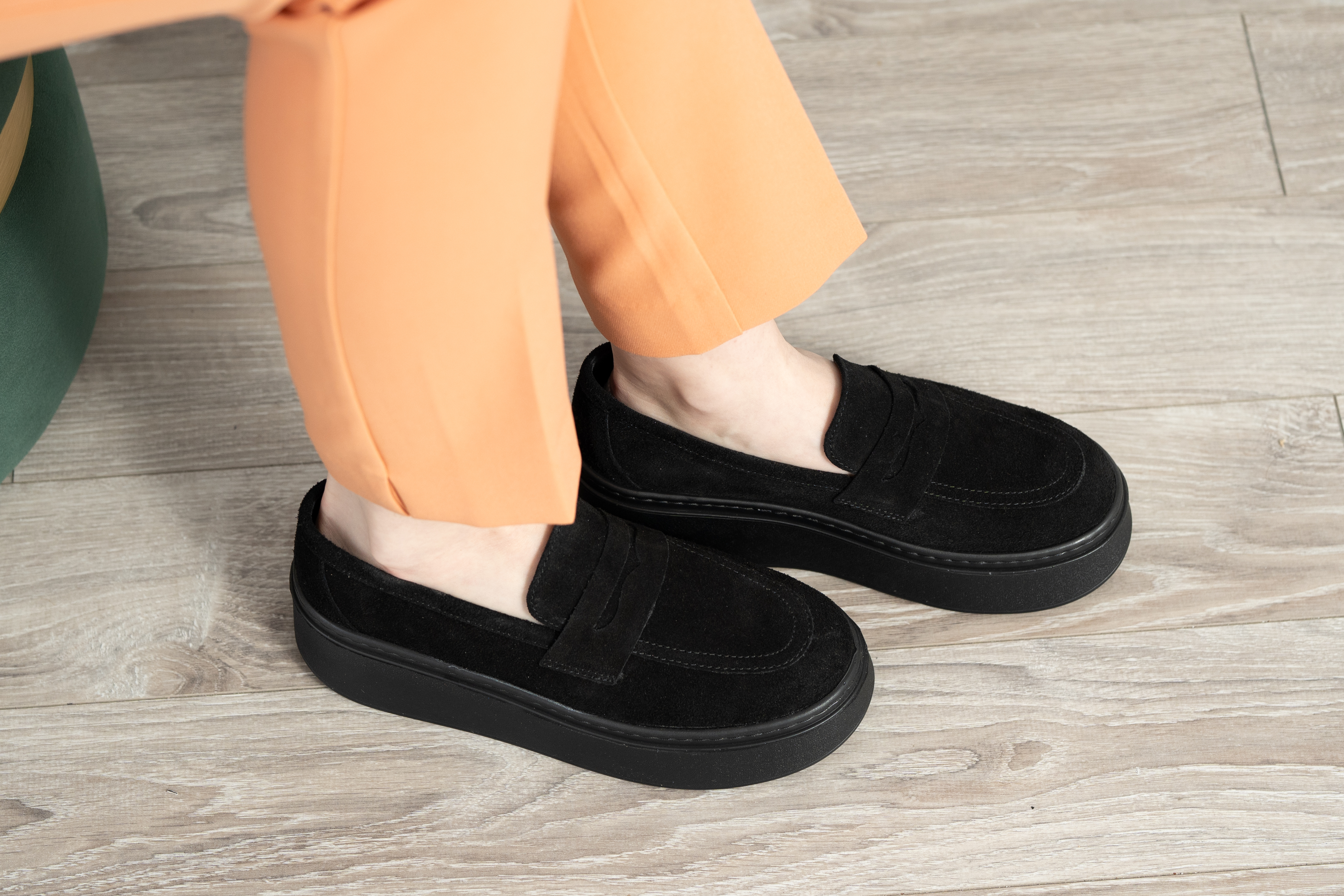 Pantofi casual dama, Glemis, piele naturala intoarsa - Model: IB-2630, Culoare: Negru, Marime: 38 (25 cm)