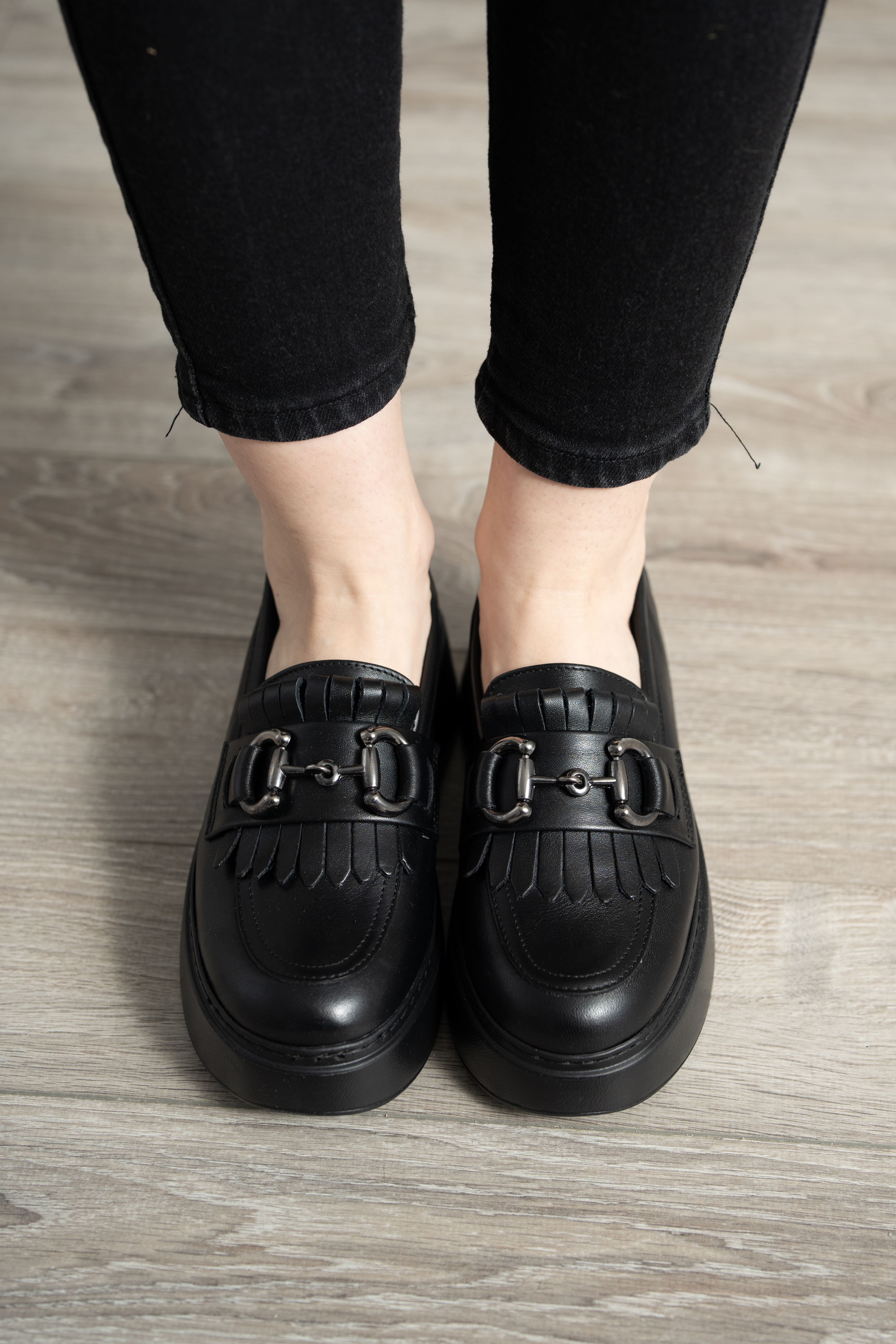 Pantofi casual dama, Glemis, piele naturala - Model: IB-2640, Culoare: Negru, Marime: 38 (25 cm)