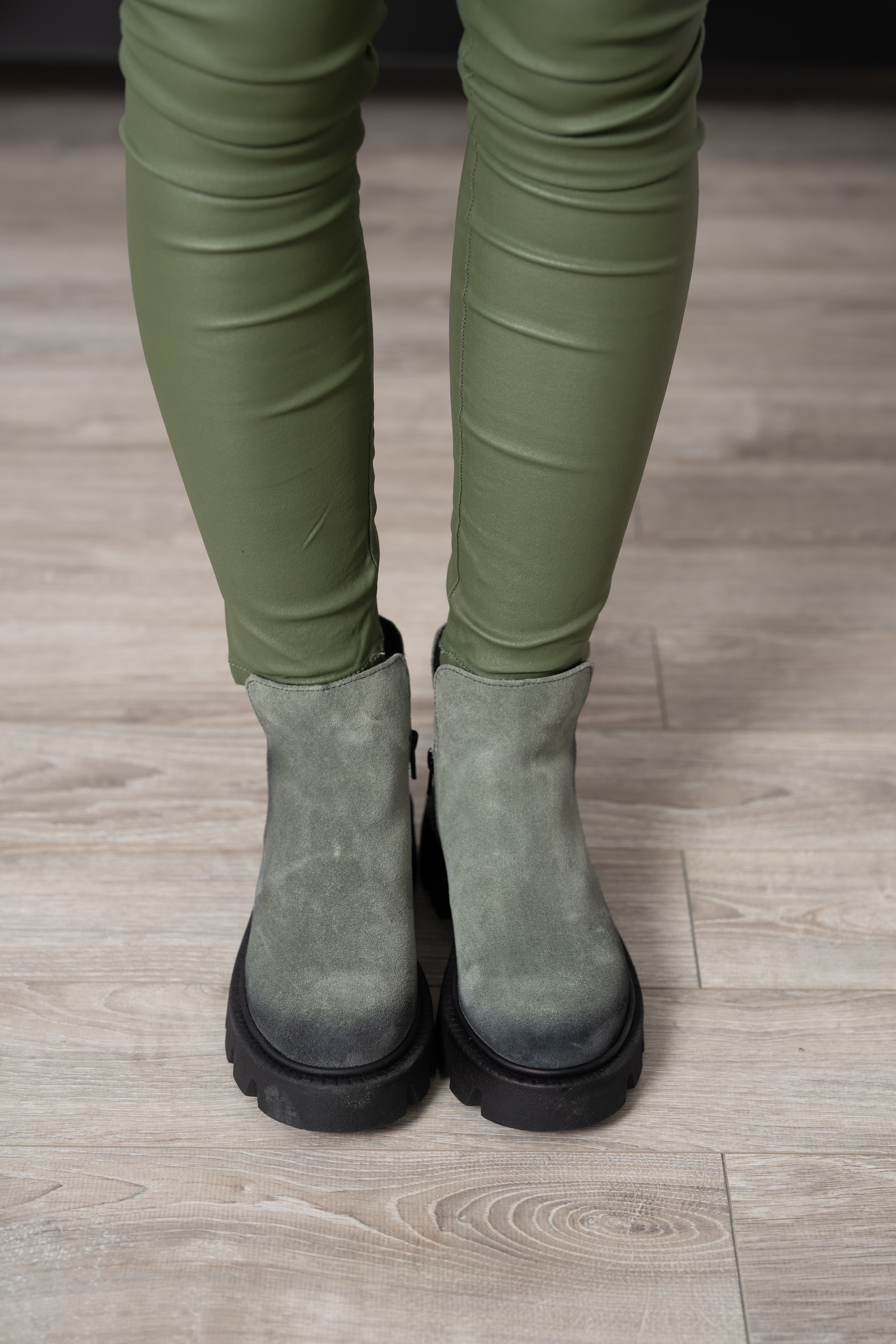 Ghete dama smart office, Glemis, piele naturala - Cod: IB-4000, Culoare: Verde, Marime: 38 (24.5 cm)