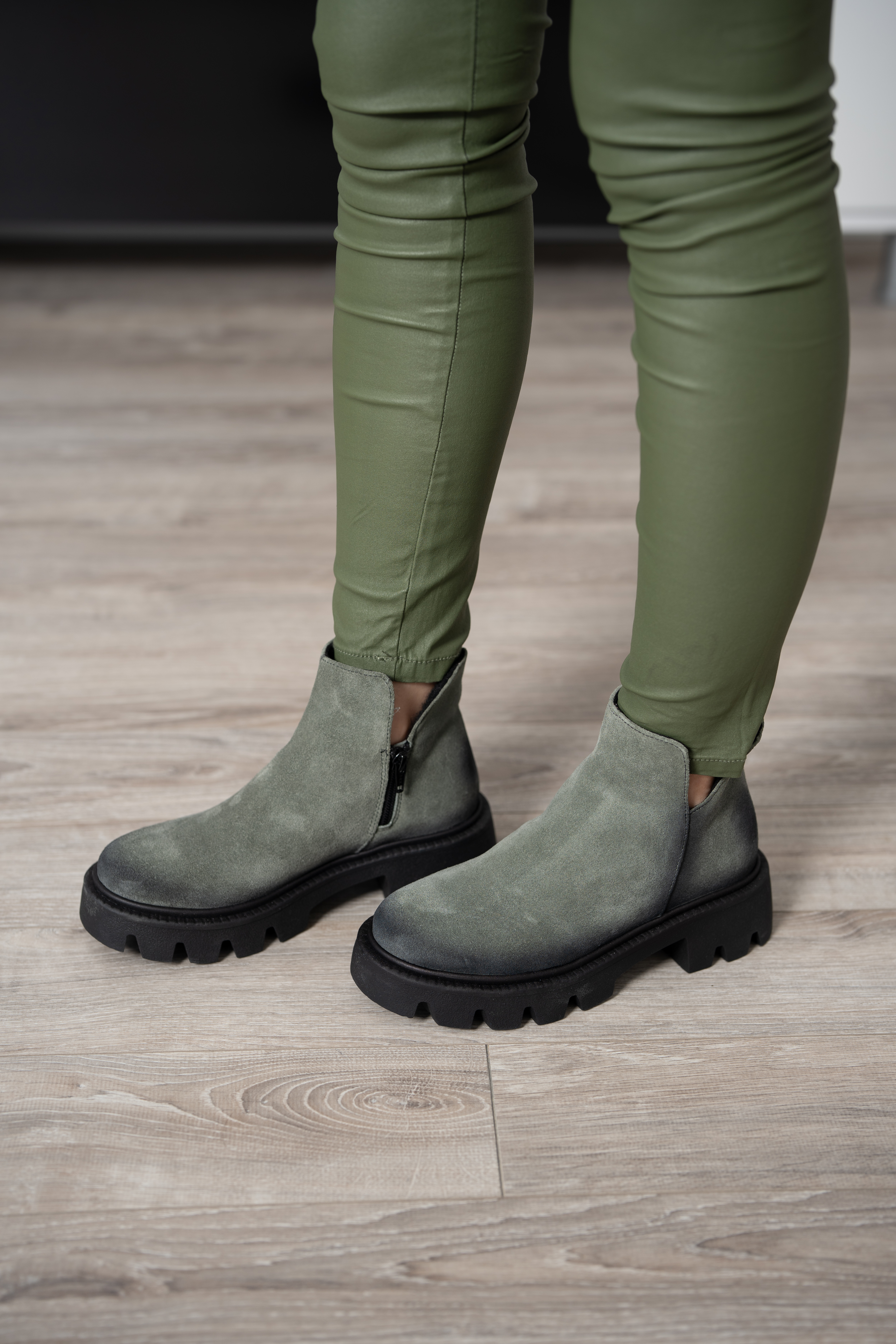 Ghete dama smart office, Glemis, piele naturala - Cod: IB-4000, Culoare: Verde, Marime: 38 (24.5 cm)