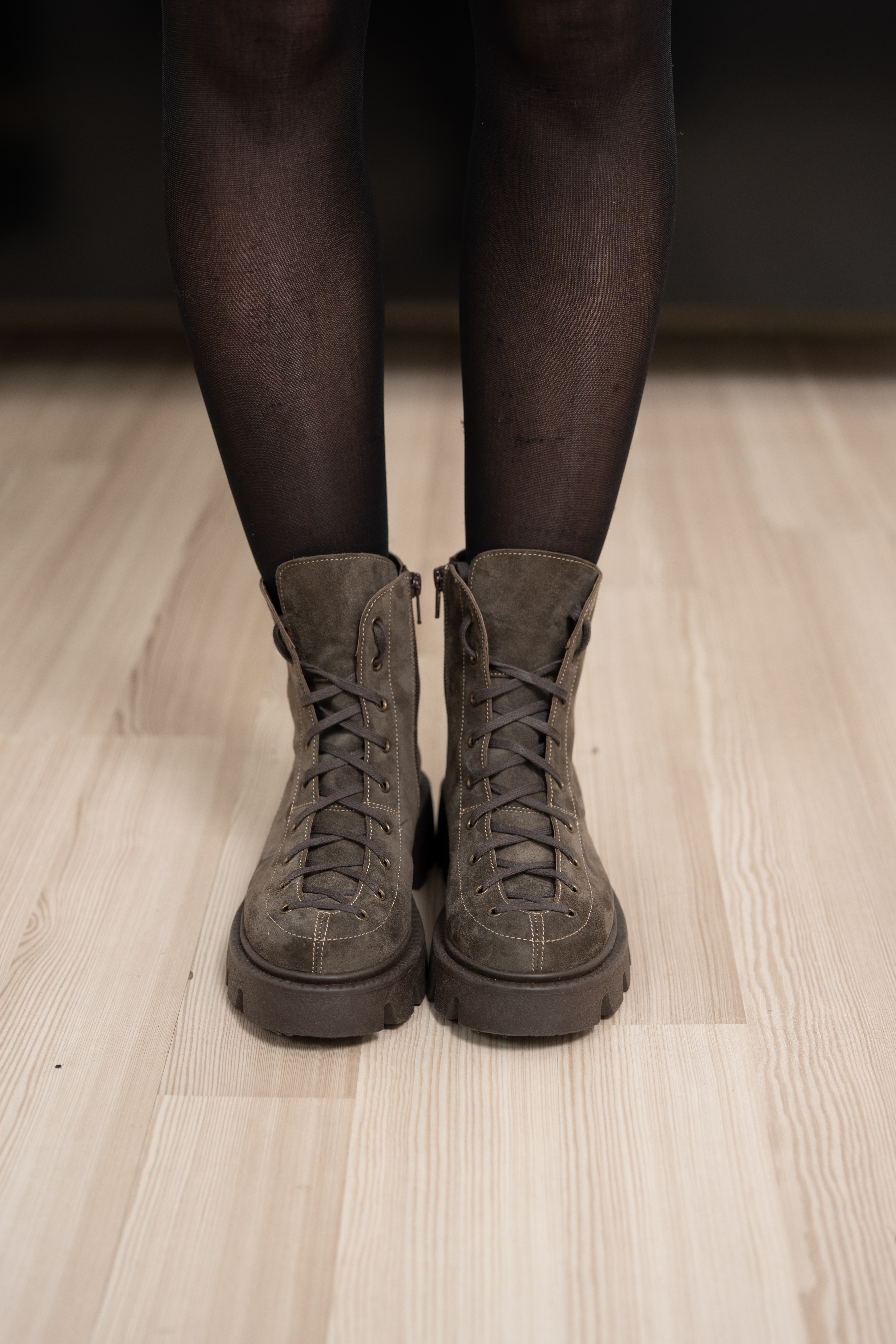 Ghete dama, Glemis, piele naturala - Cod: IB-4050, Culoare: Maro Velur, Marime: 38 (24.8 cm)