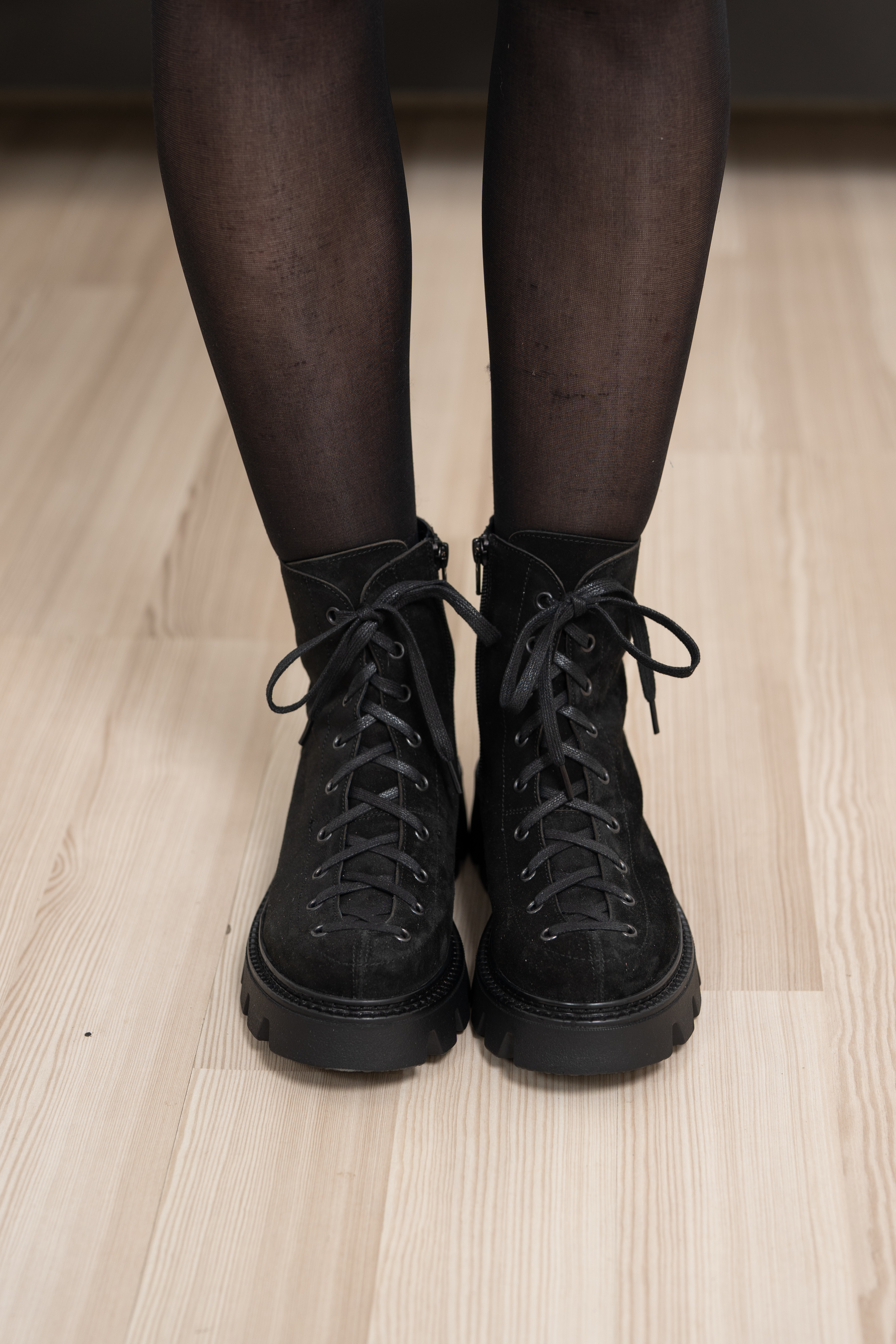 Ghete dama, Glemis, piele naturala - Cod: IB-4050, Culoare: Negru Velur, Marime: 38 (24.8 cm)