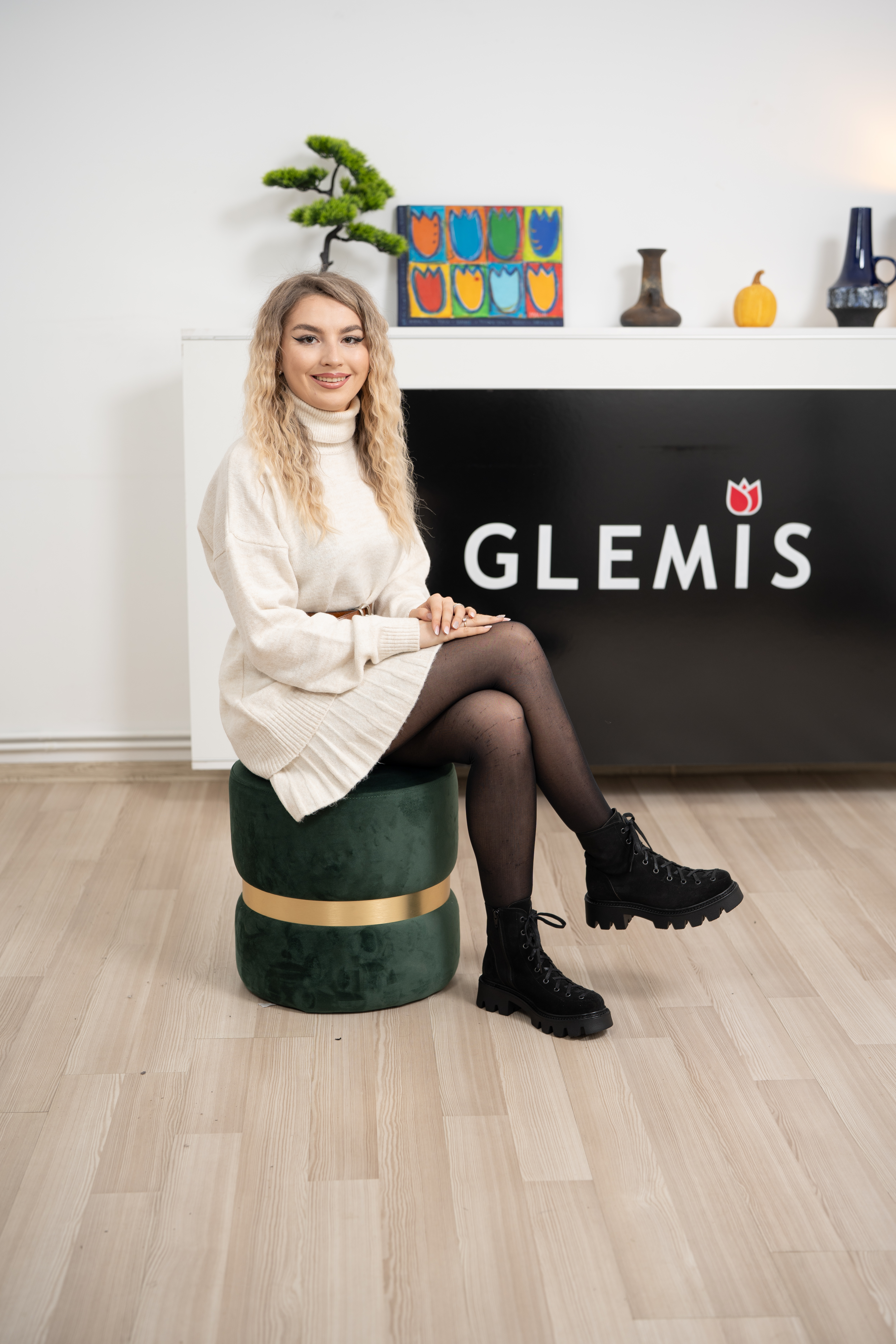 Ghete dama, Glemis, piele naturala - Cod: IB-4050, Culoare: Negru Velur, Marime: 38 (24.8 cm)