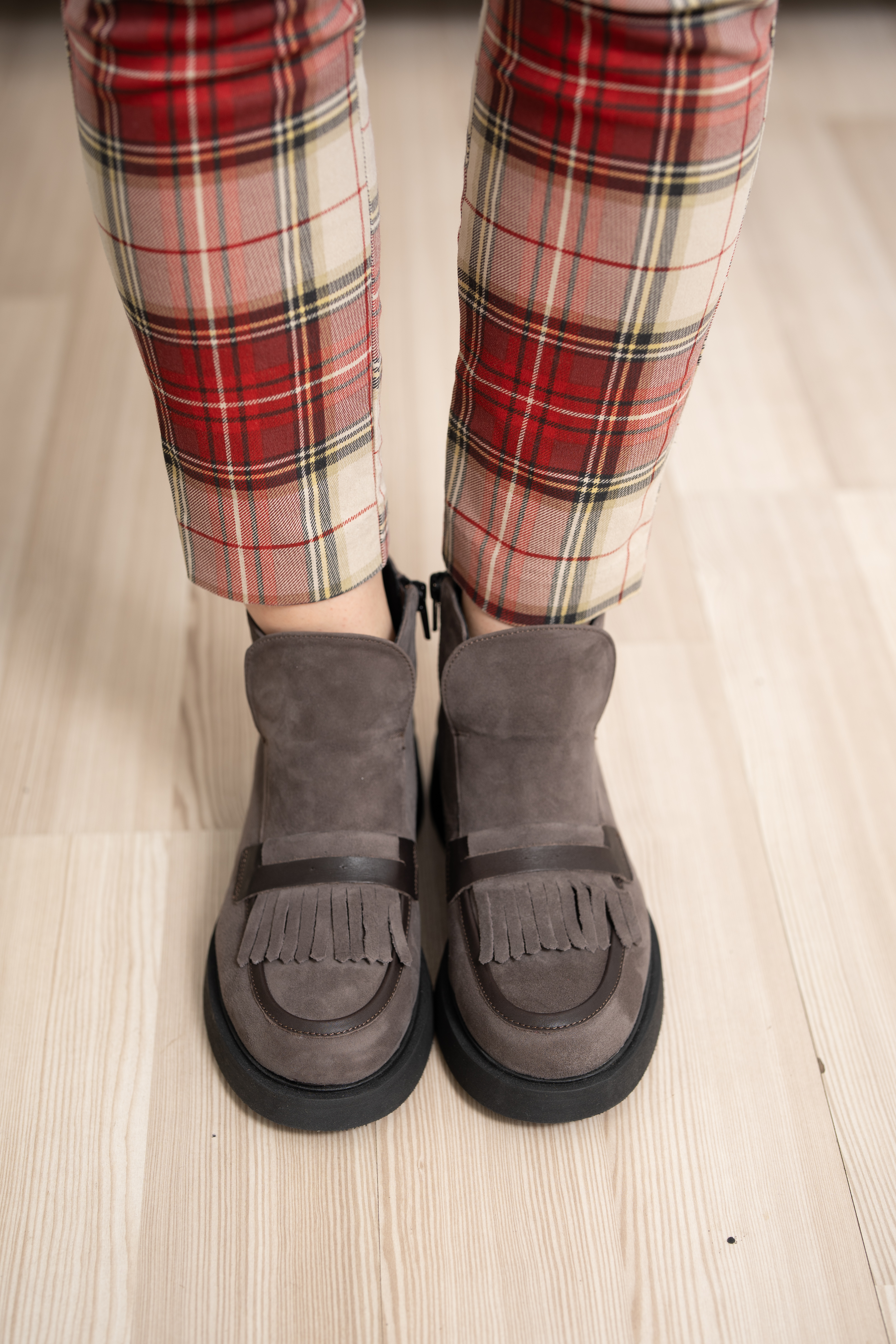 Ghete dama, Glemis, piele naturala - Cod: IB-4100, Culoare: Taupe Camoscio, Marime: 36 (23.4 cm)