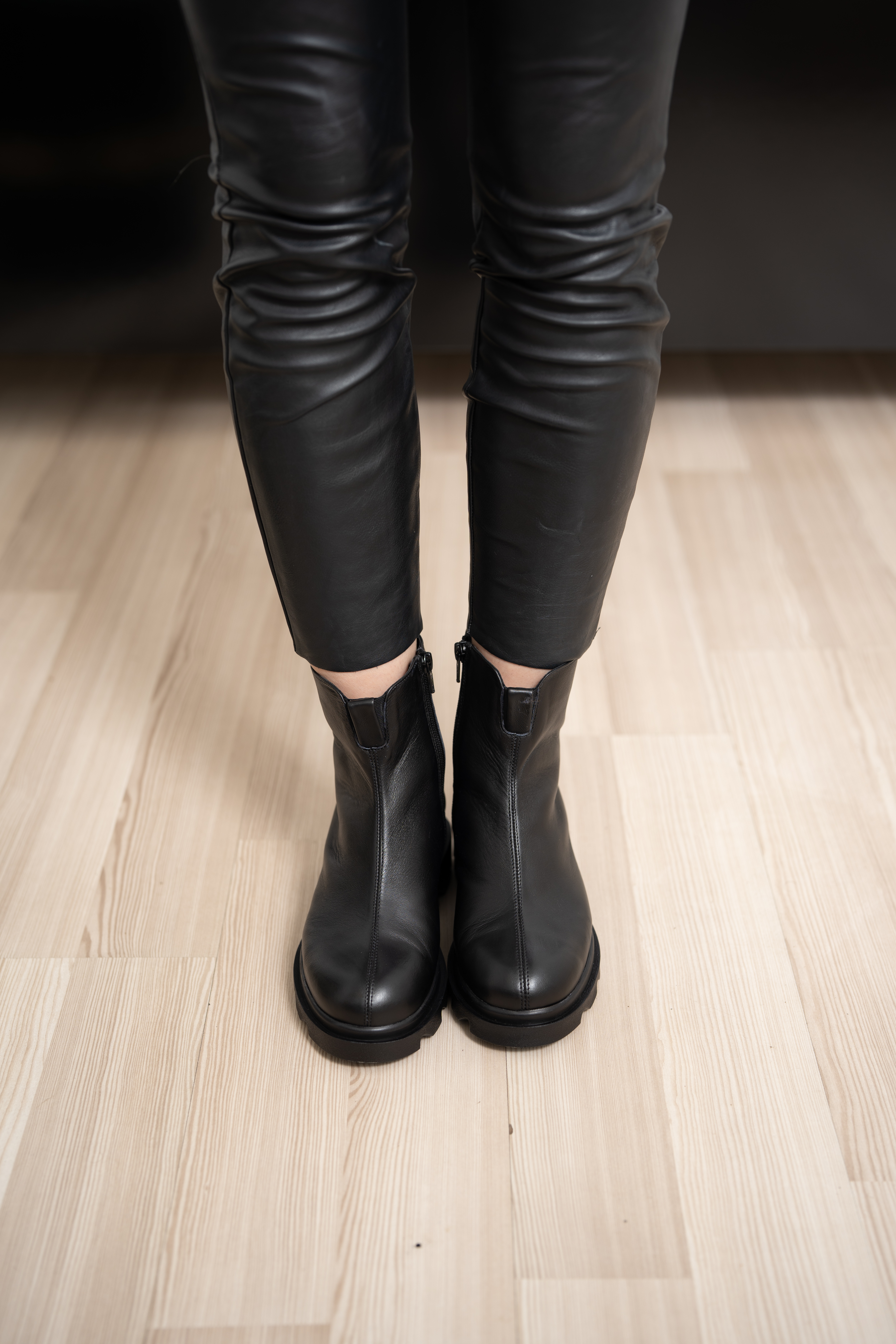 Ghete dama, Glemis, piele naturala - Cod: IB-4200, Culoare: Negru Box, Marime: 38 (25.1 cm)