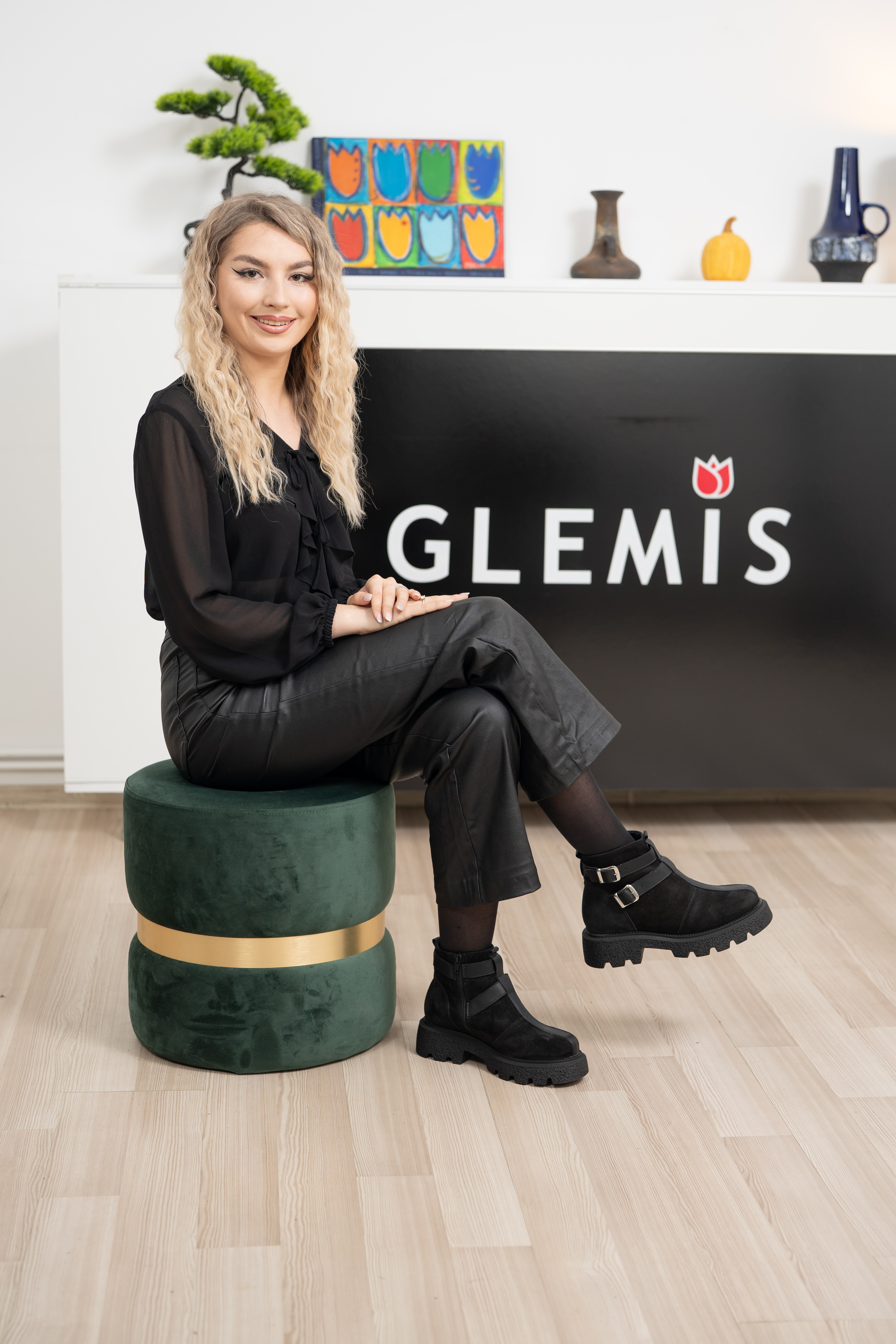 Ghete dama, Glemis, piele naturala intoarsa - Cod: IB-4350, Culoare: Negru velur, Marime: 38 (25.2 cm)