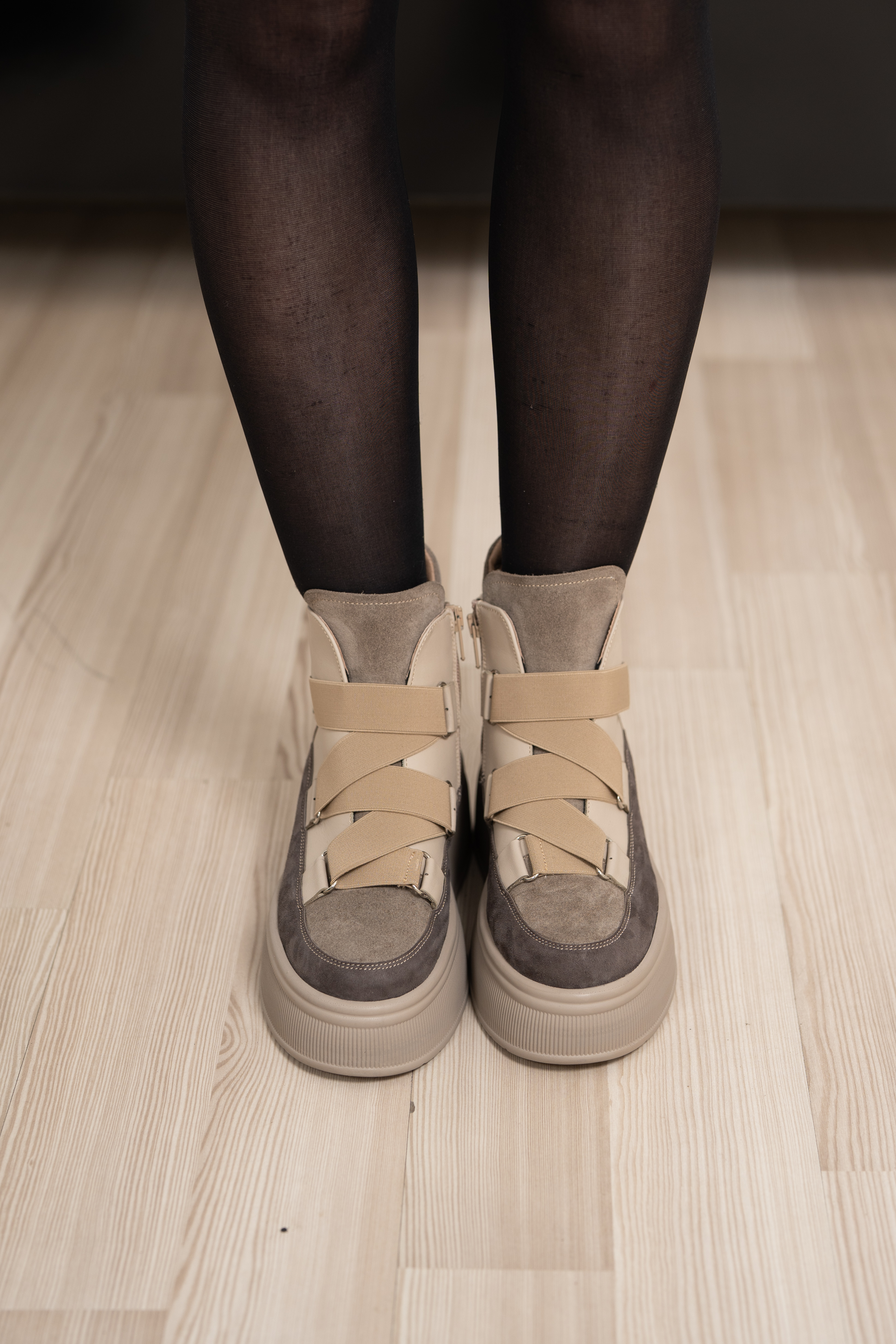 Ghete dama casual premium, Glemis, piele naturala - Cod: IB-4400, Culoare: Bej, Marime: 38 (25.4 cm)